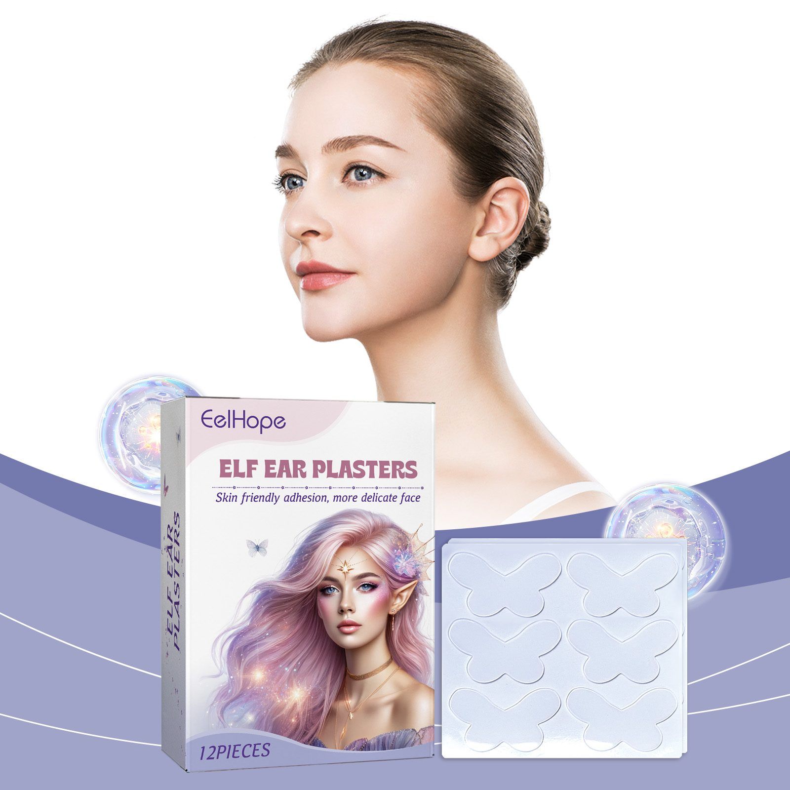 EELHOPE Butterfly Elf Ear Cosmetic Stickers, 12 Pieces photo 6