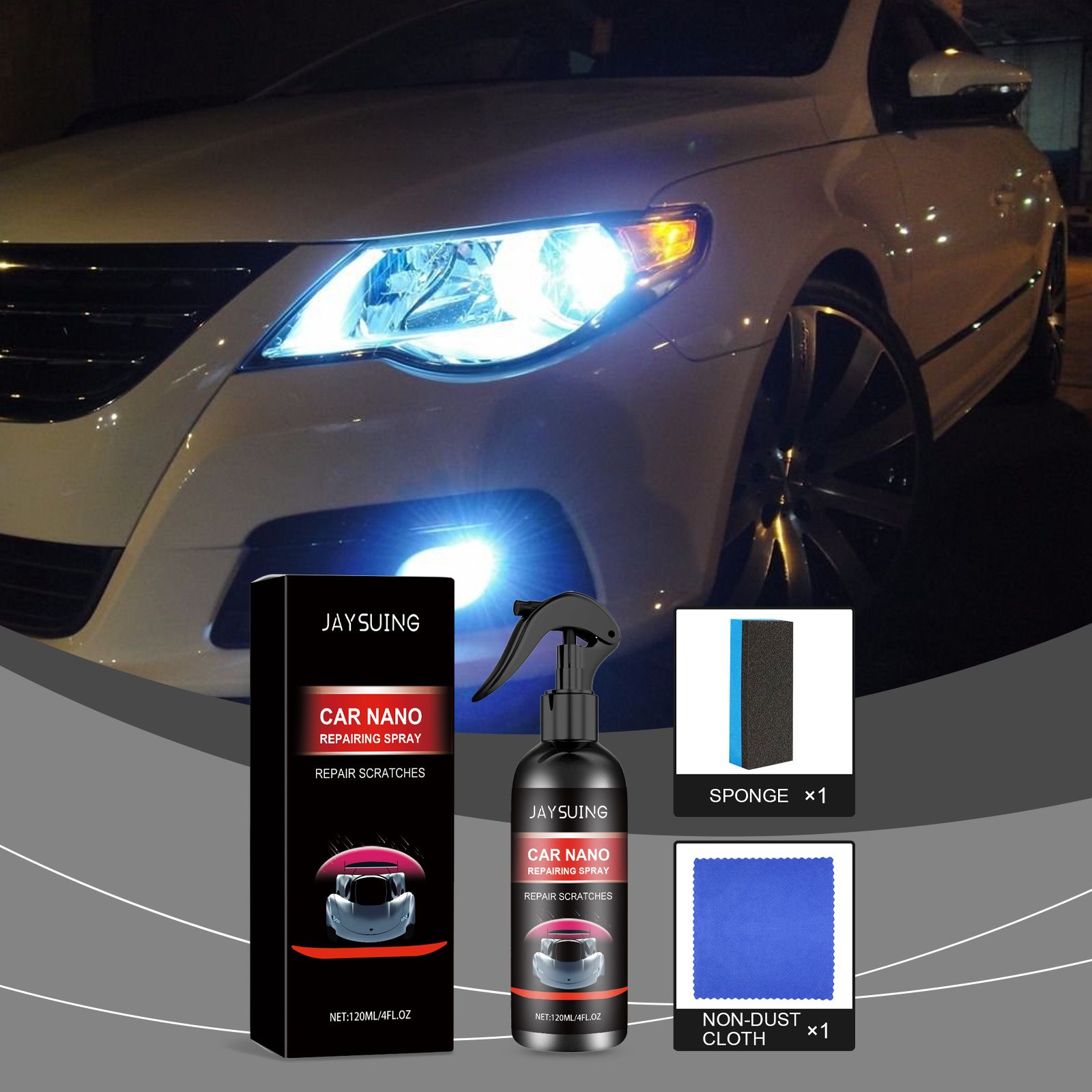 JAYSUING Automotive Ceramic Coating Spray Kit, 120 ml Kit photo 2