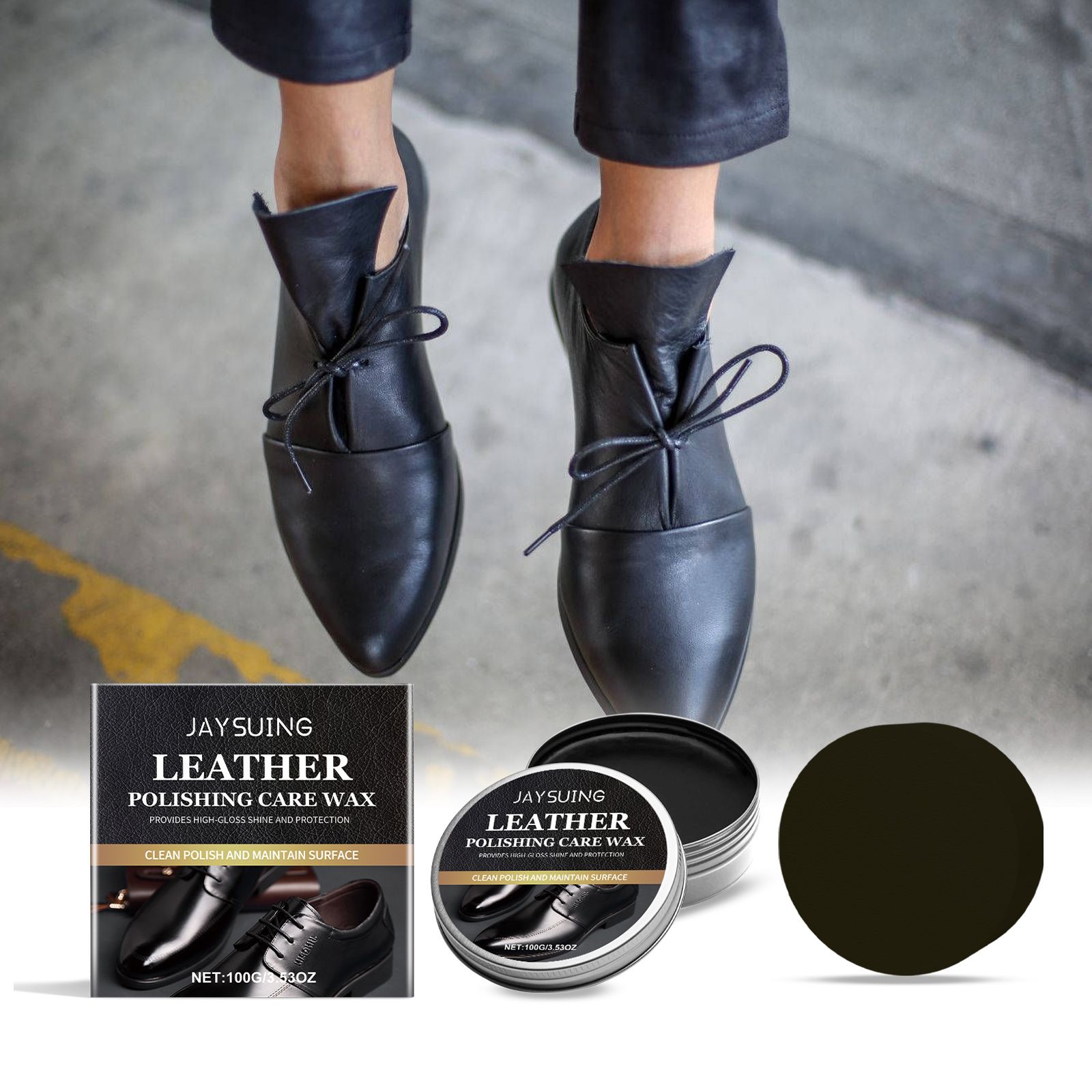 JAYSUING Black Leather Polish Care Wax, 100 g / 1 Pack photo 6