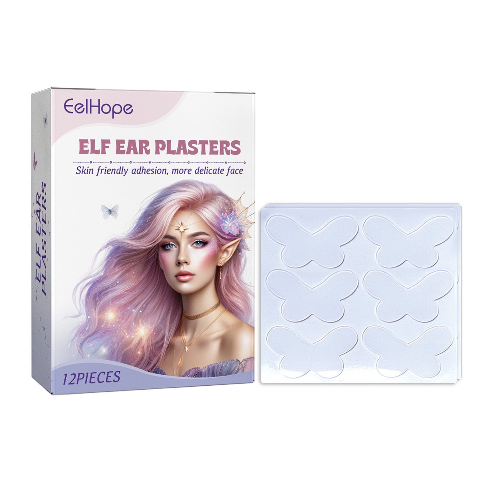 EELHOPE Butterfly Elf Ear Cosmetic Stickers, 12 Pieces photo 4