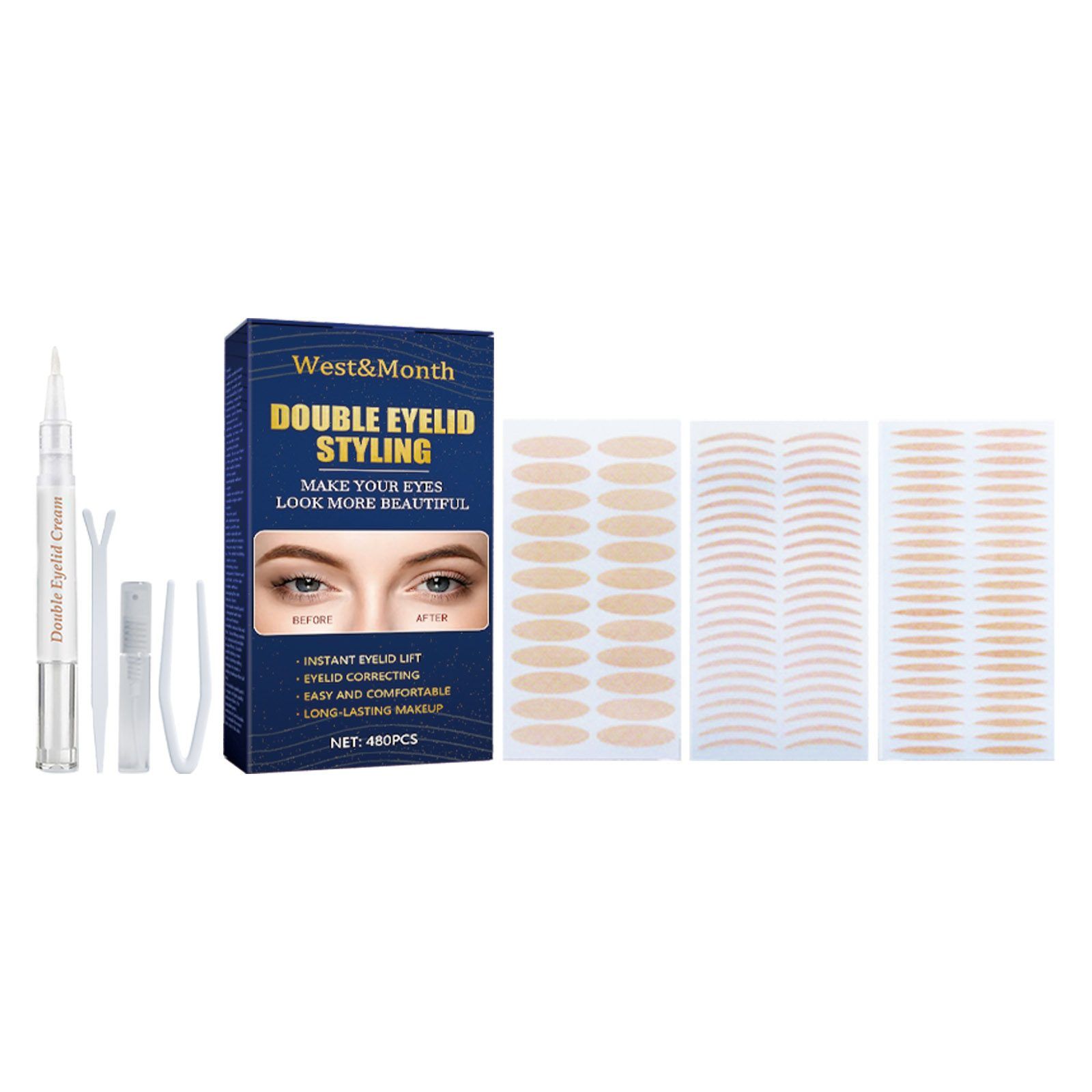 WEST MONTH 480-Piece Double Eyelid Tape Application Kit photo 2