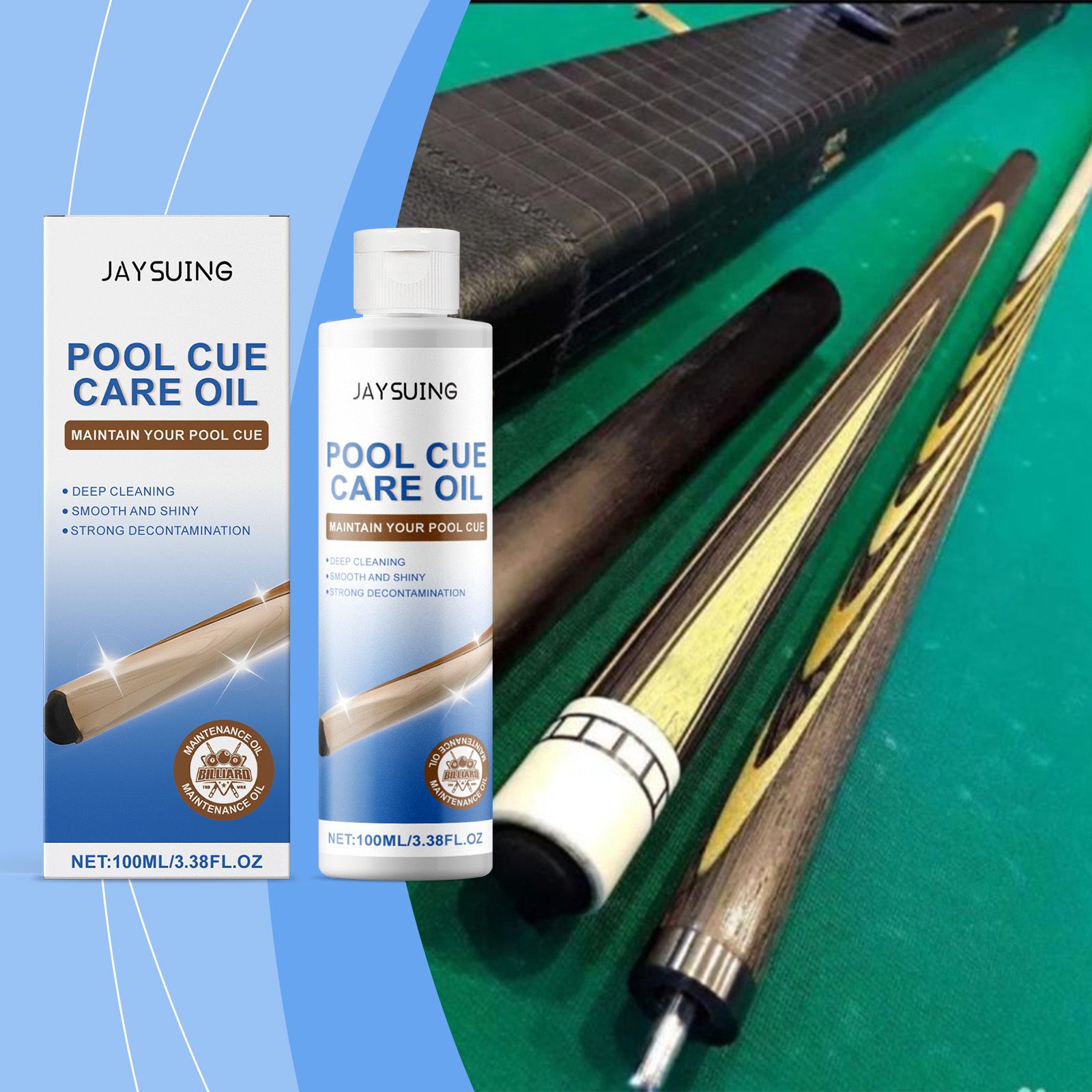 JAYSUING Pool Cue Care Oil, 100 ml / 1 Bottle photo 5