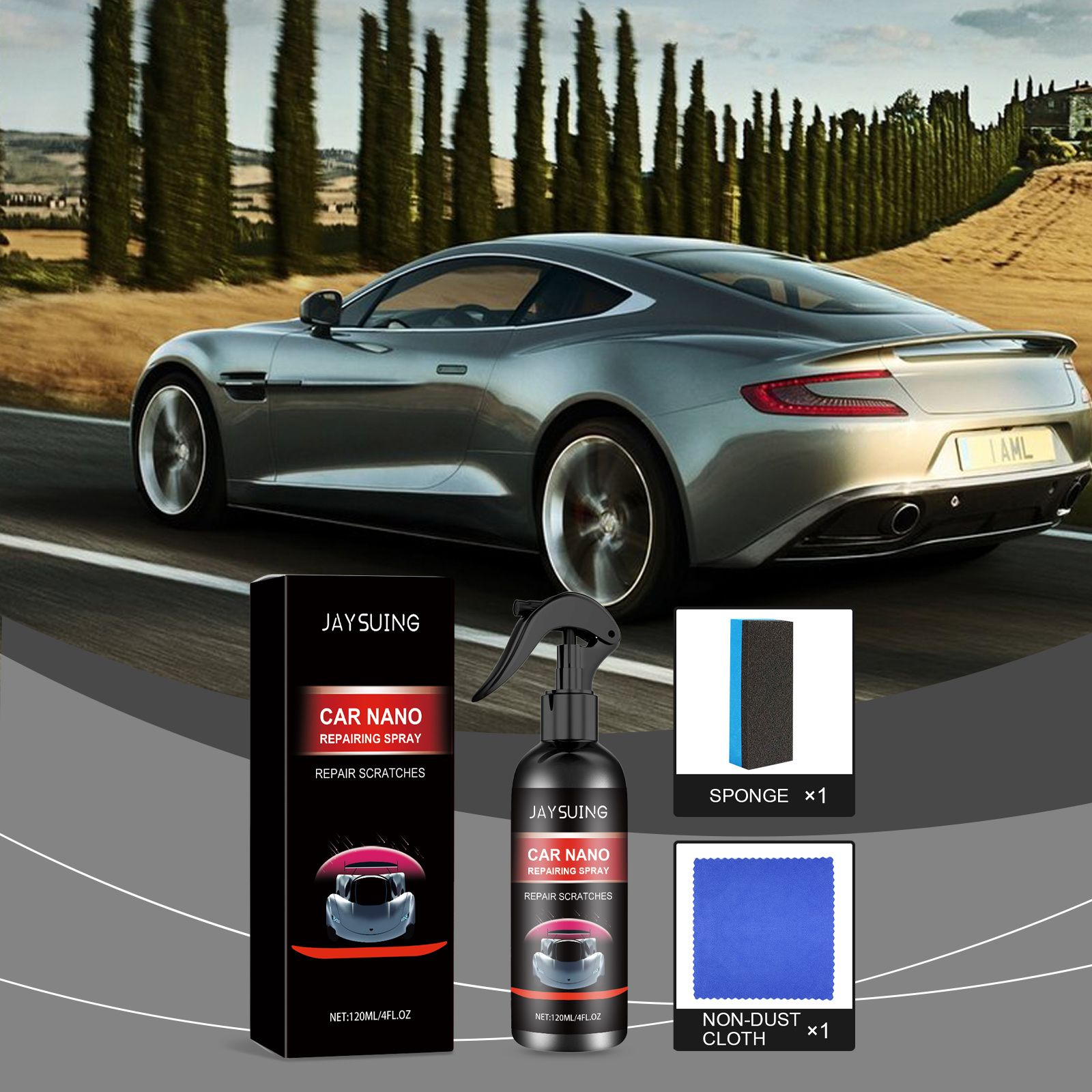 JAYSUING Automotive Ceramic Coating Spray Kit, 120 ml Kit photo 4