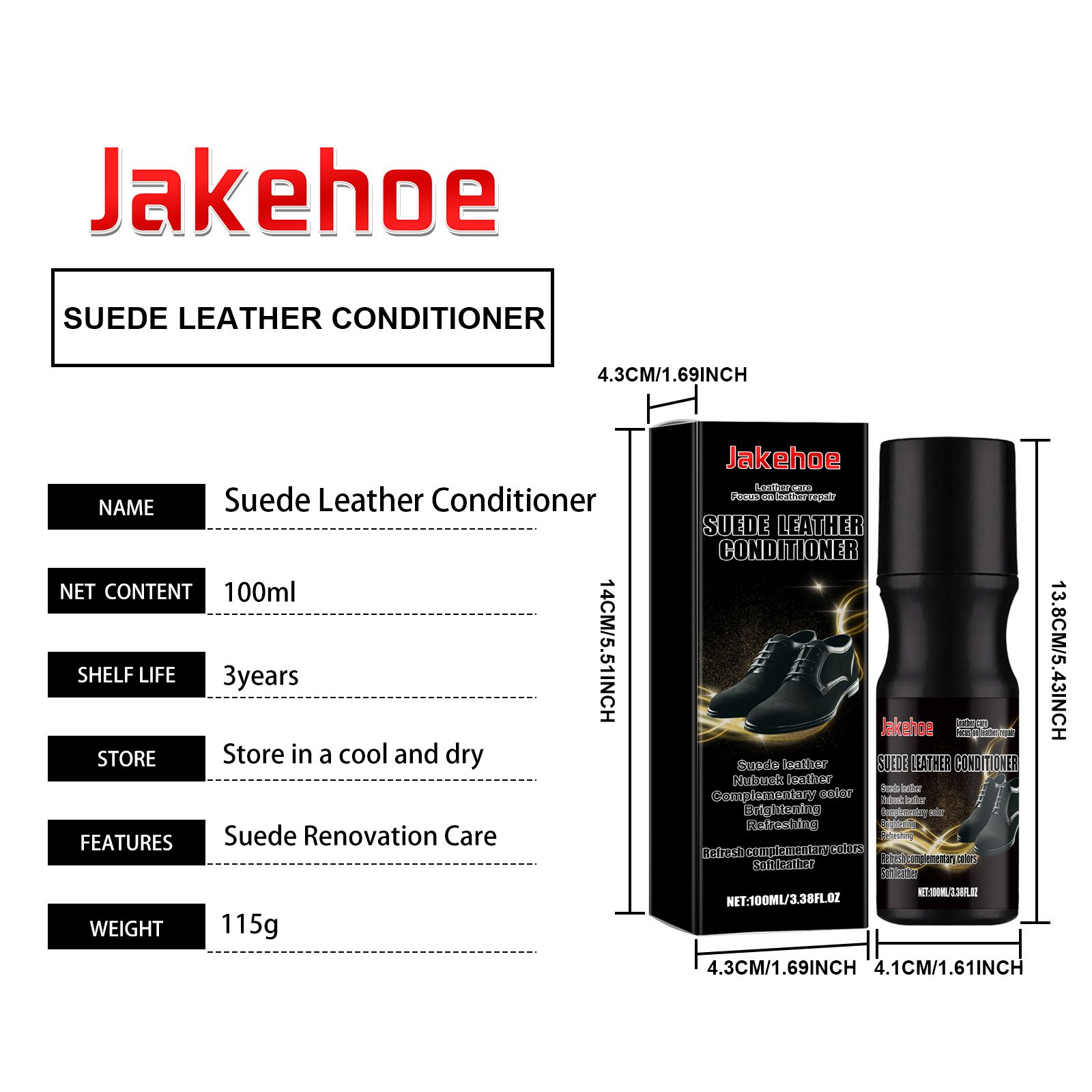 JAKEHOE Suede Leather Conditioner, 100 ml / 1 Bottle photo 6