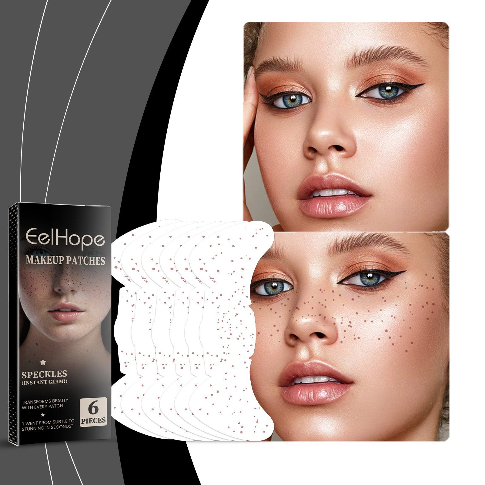 EELHOPE Water-Transfer Freckle Cosmetic Stickers, 6 Pieces photo 2