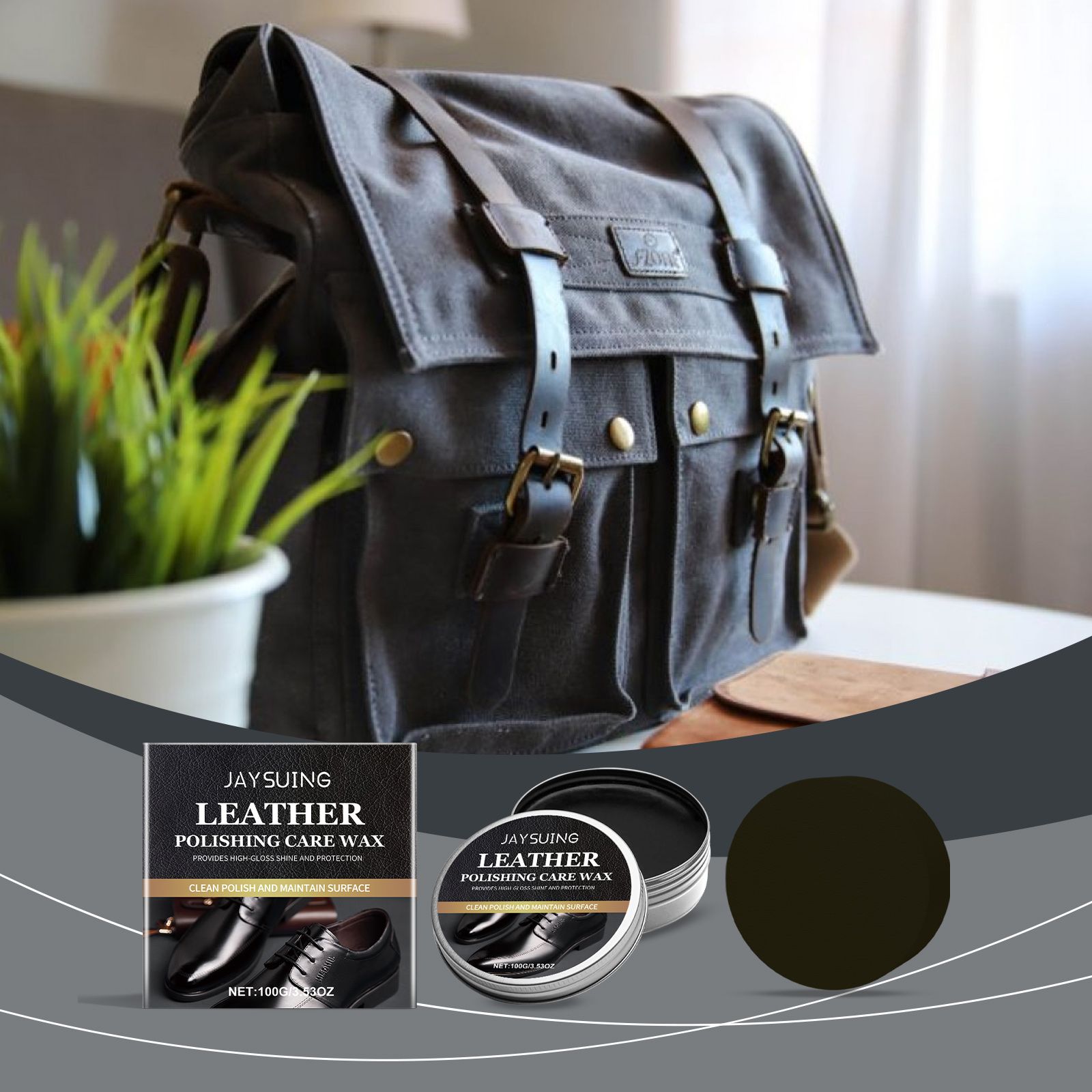 JAYSUING Black Leather Polish Care Wax, 100 g / 1 Pack photo 4