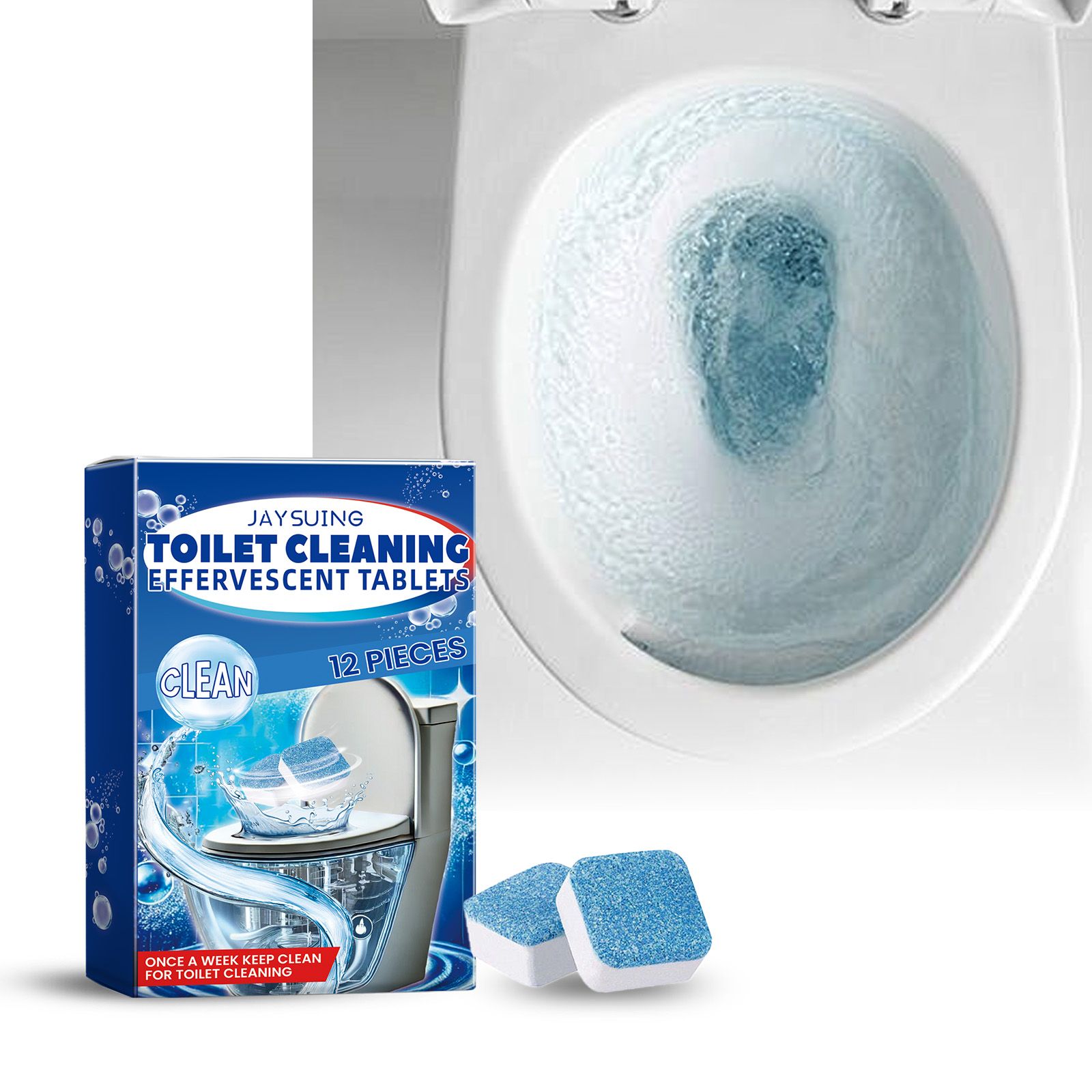 JAYSUING Toilet Bowl Cleaning Tablets, 12 Pieces photo 8
