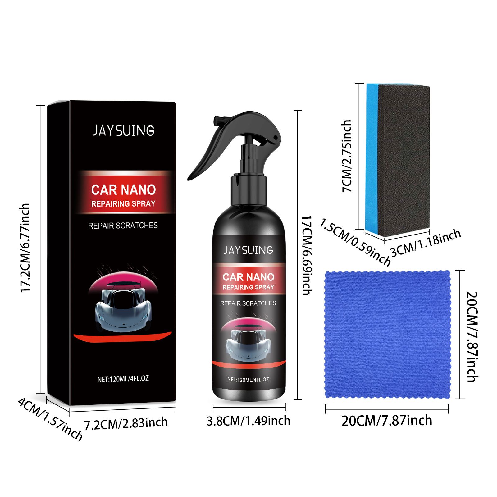 JAYSUING Automotive Ceramic Coating Spray Kit, 120 ml Kit photo 3