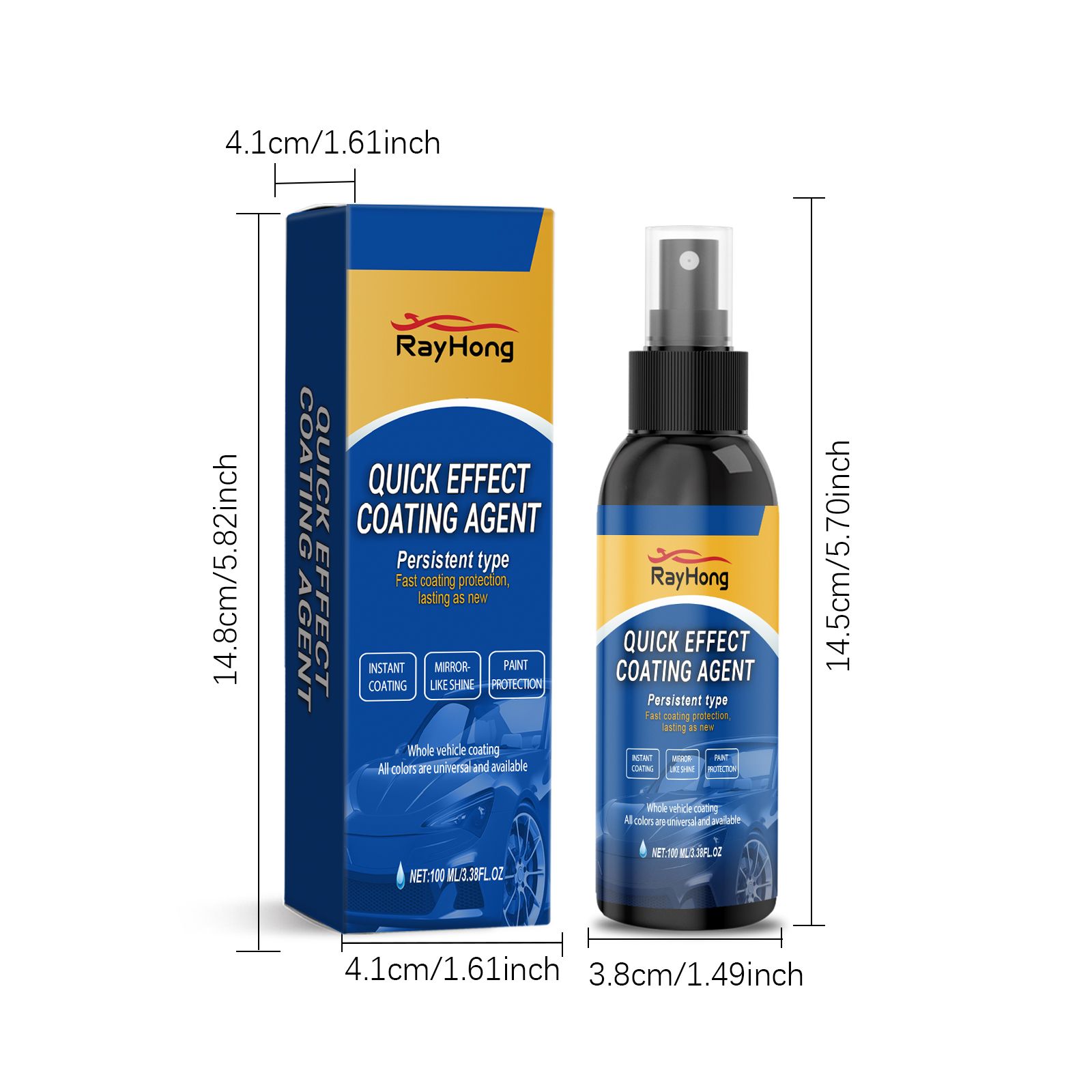RAYHONG Automotive Coating Spray, 100 ml / 1 Bottle photo 2