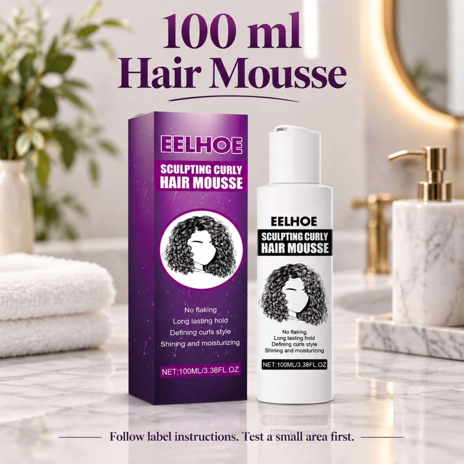EELHOE Curl Styling Mousse, 100 ml photo 2