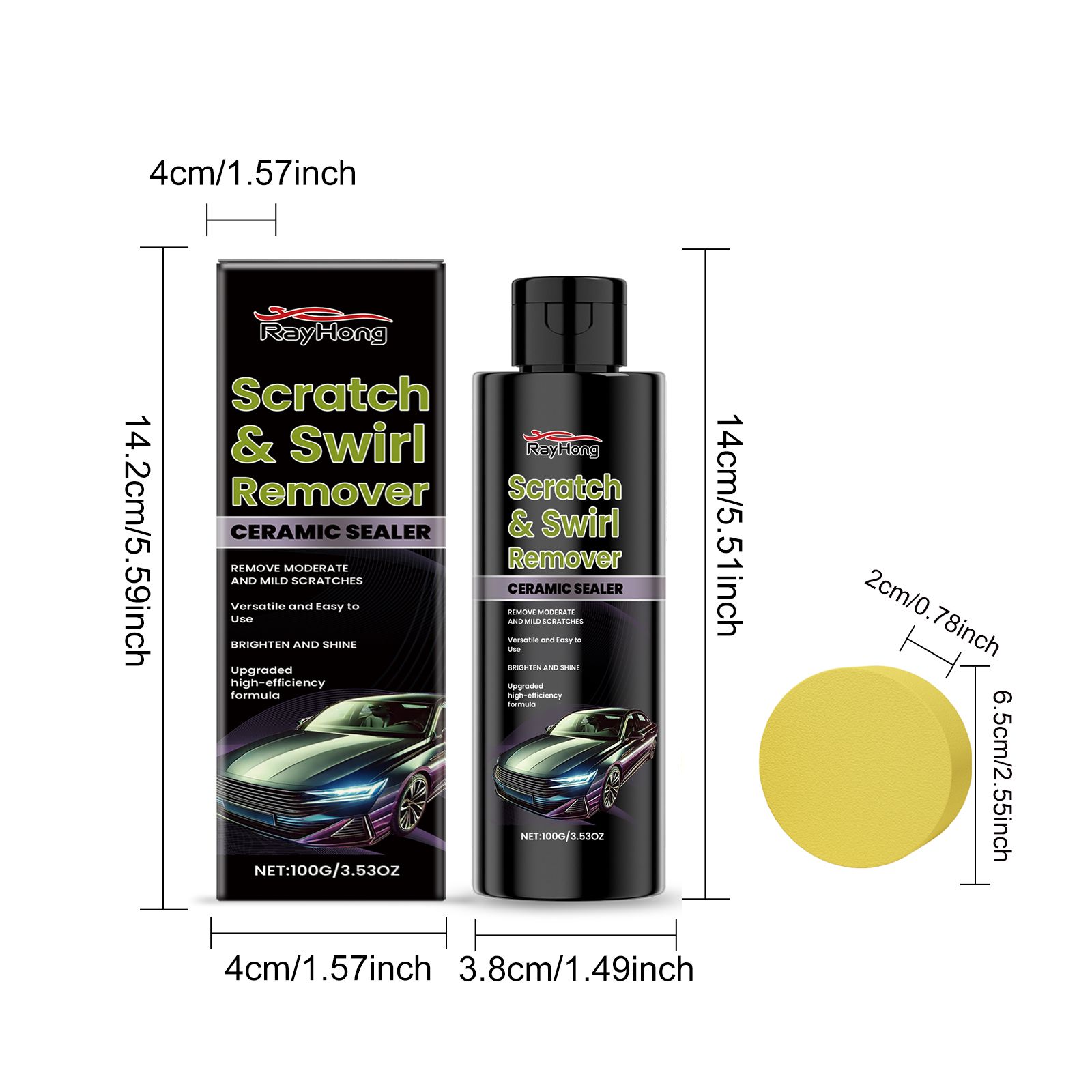 RAYHONG Automotive Paint Scratch Care Paste Kit, 100 g Kit photo 2