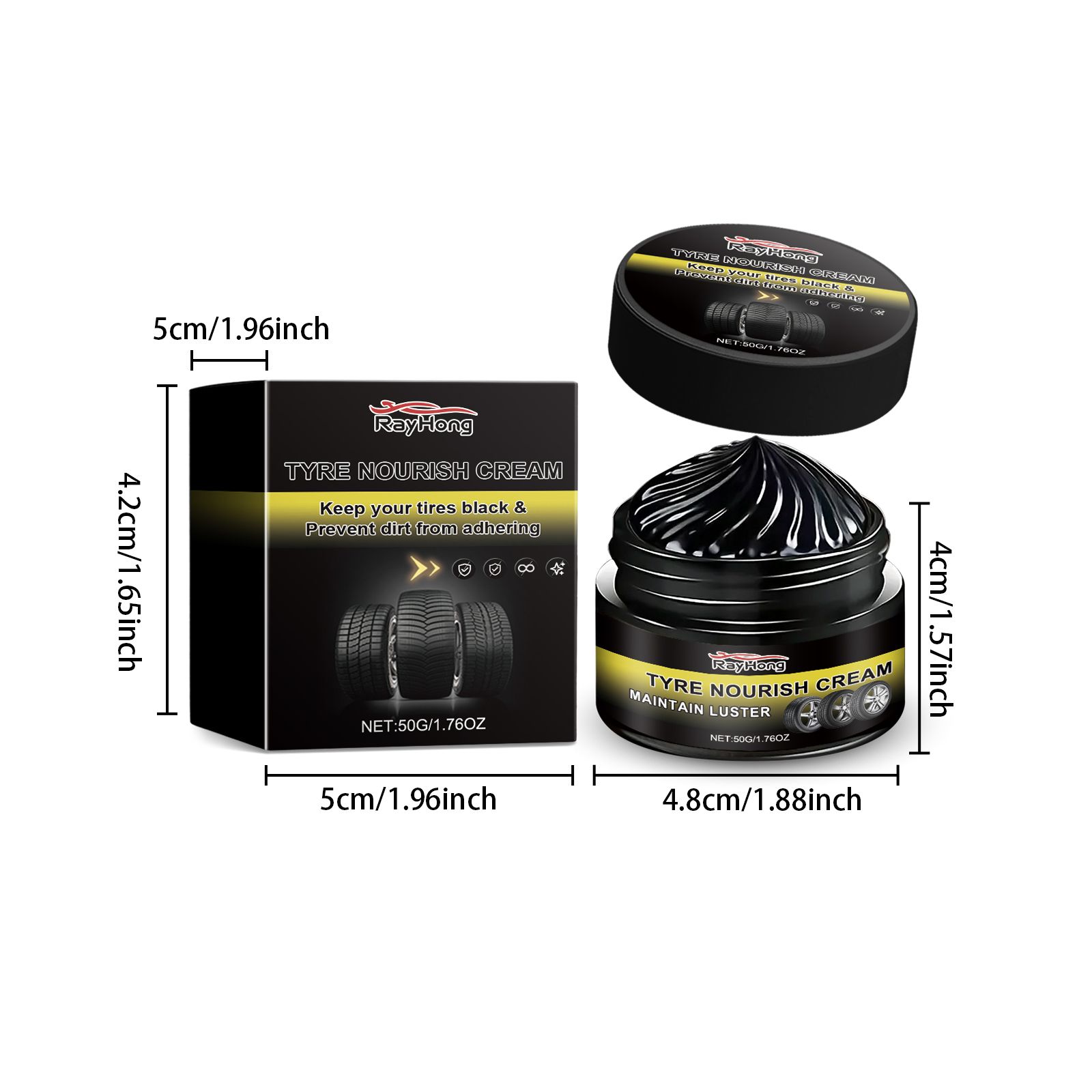 RAYHONG Automotive Tire Care Wax, 50 g / 1 Pack photo 3