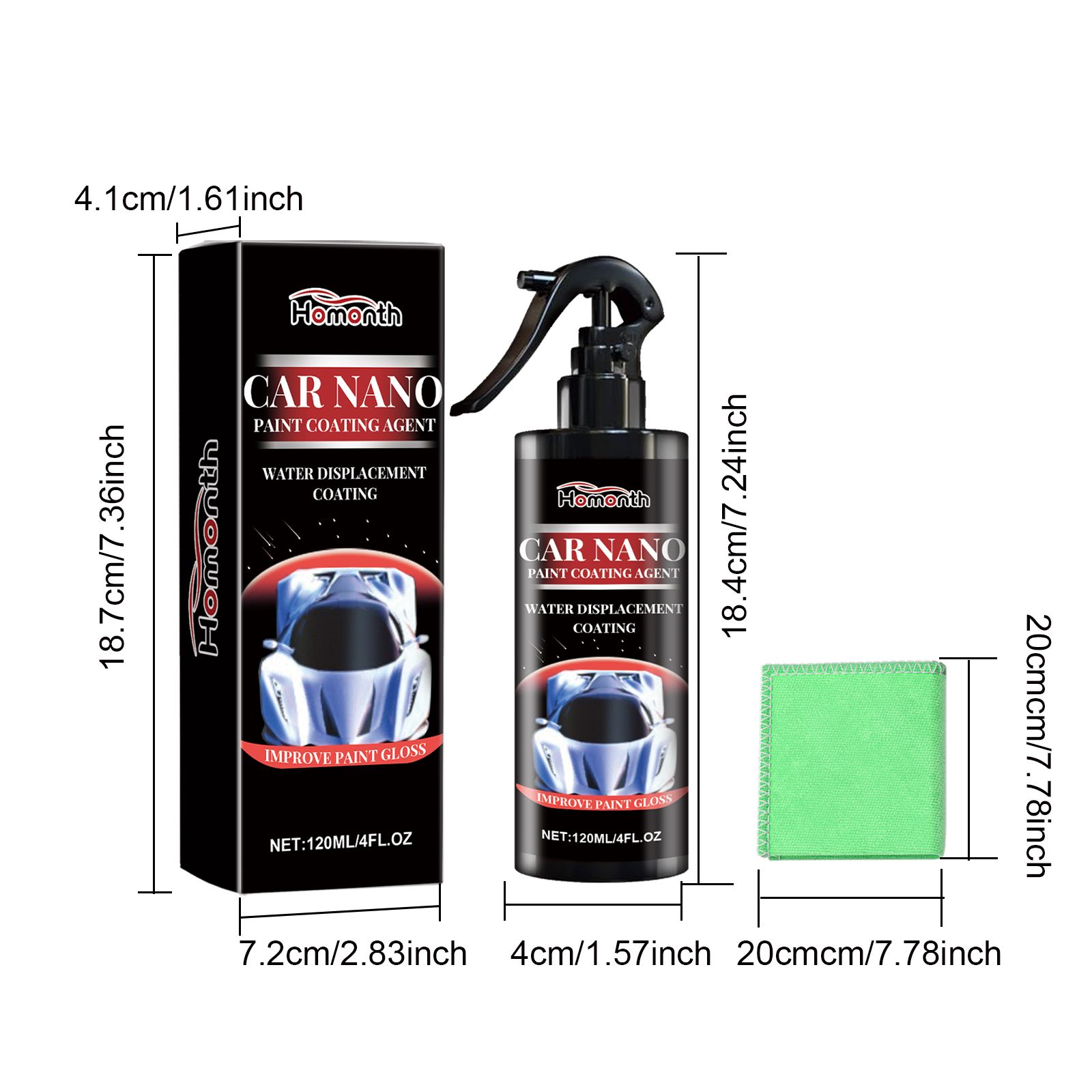 HOMONTH Automotive Coating Spray Kit, 120 ml Kit photo 3