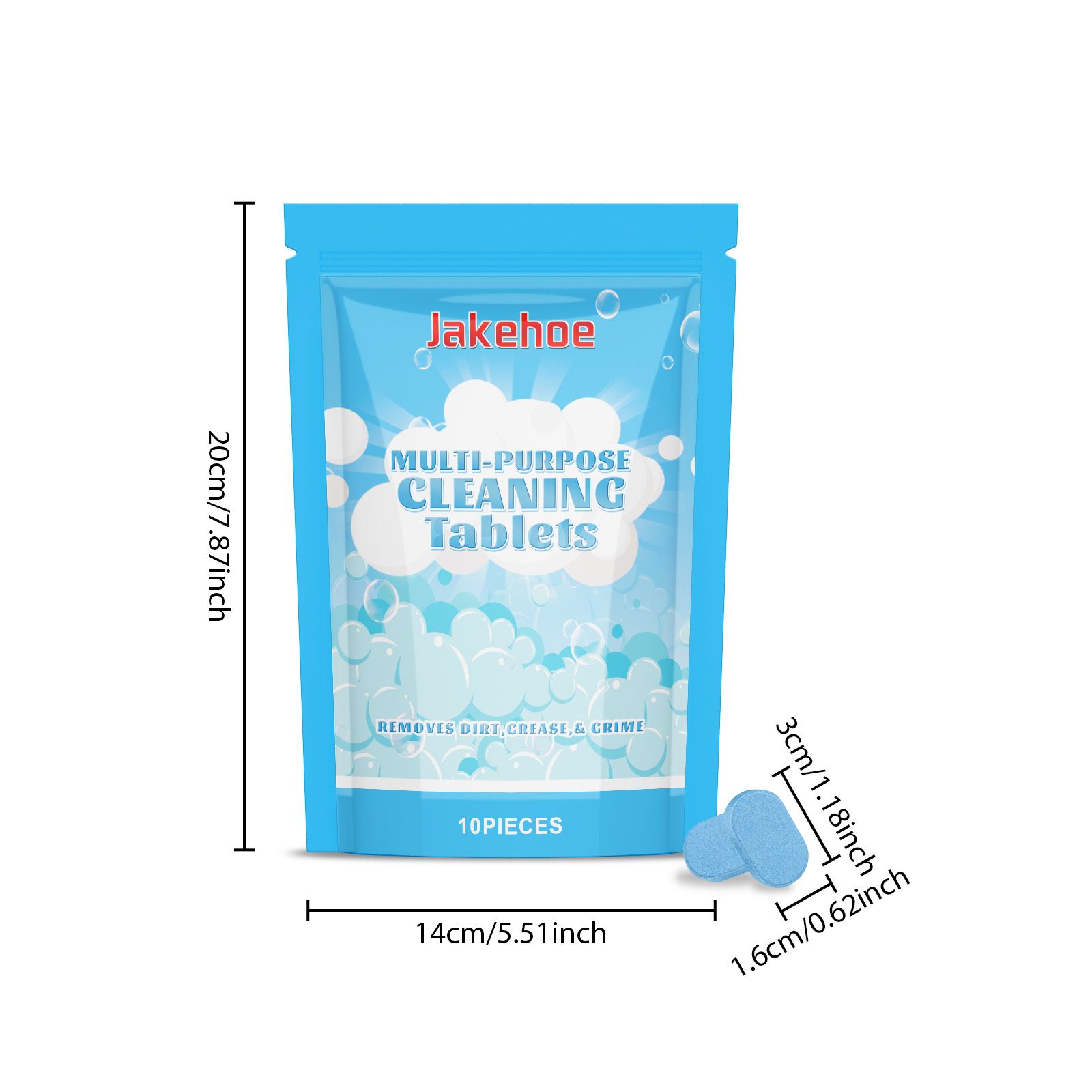 JAKEHOE Multipurpose Cleaning Tablets, 10Pieces photo 3