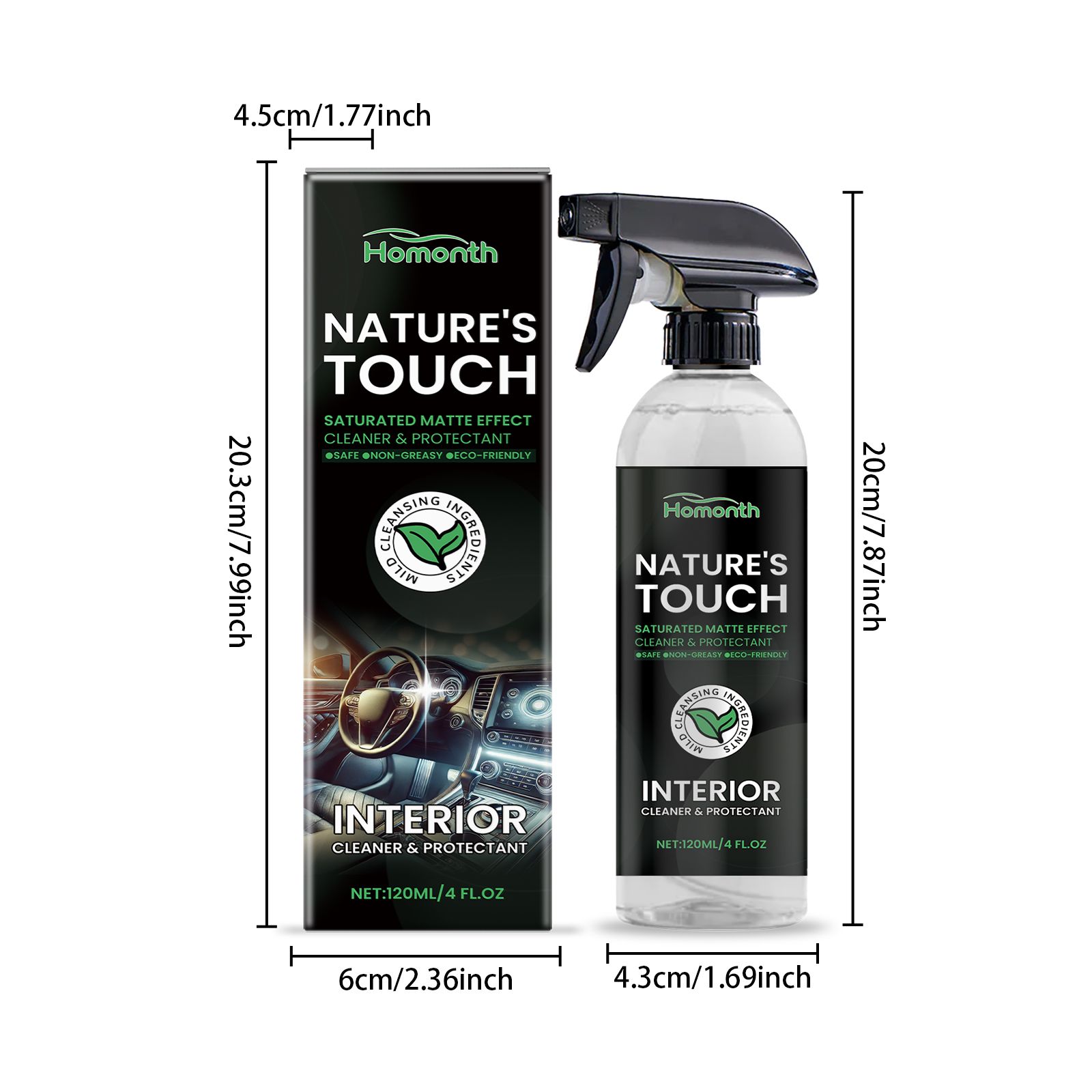 HOMONTH Automotive Interior Cleaner, 120 ml / 1 Bottle photo 3