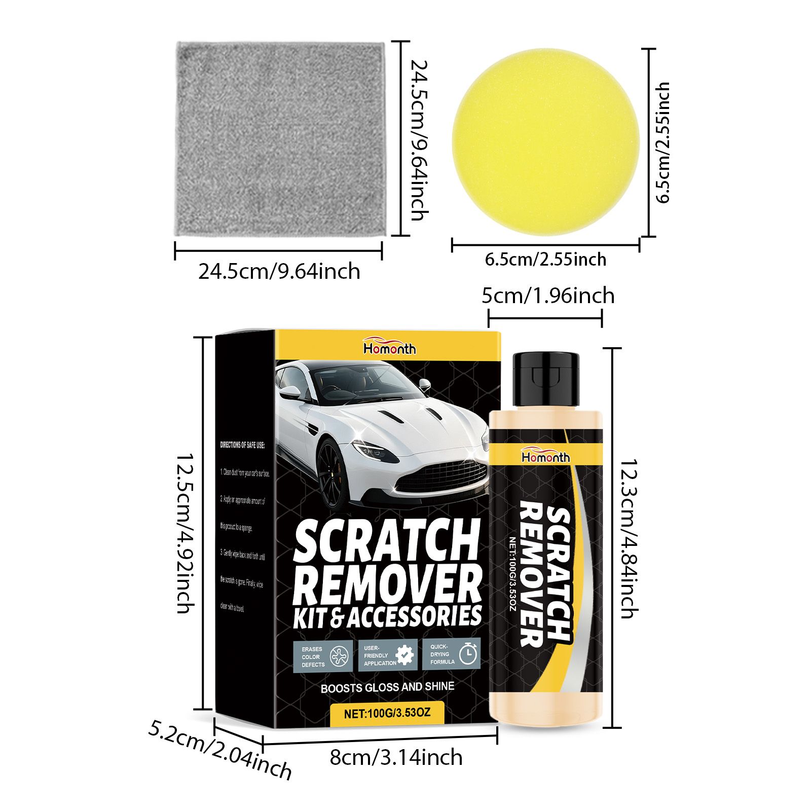 HOMONTH Automotive Paint Scratch Care Kit, 1 Kit photo 2