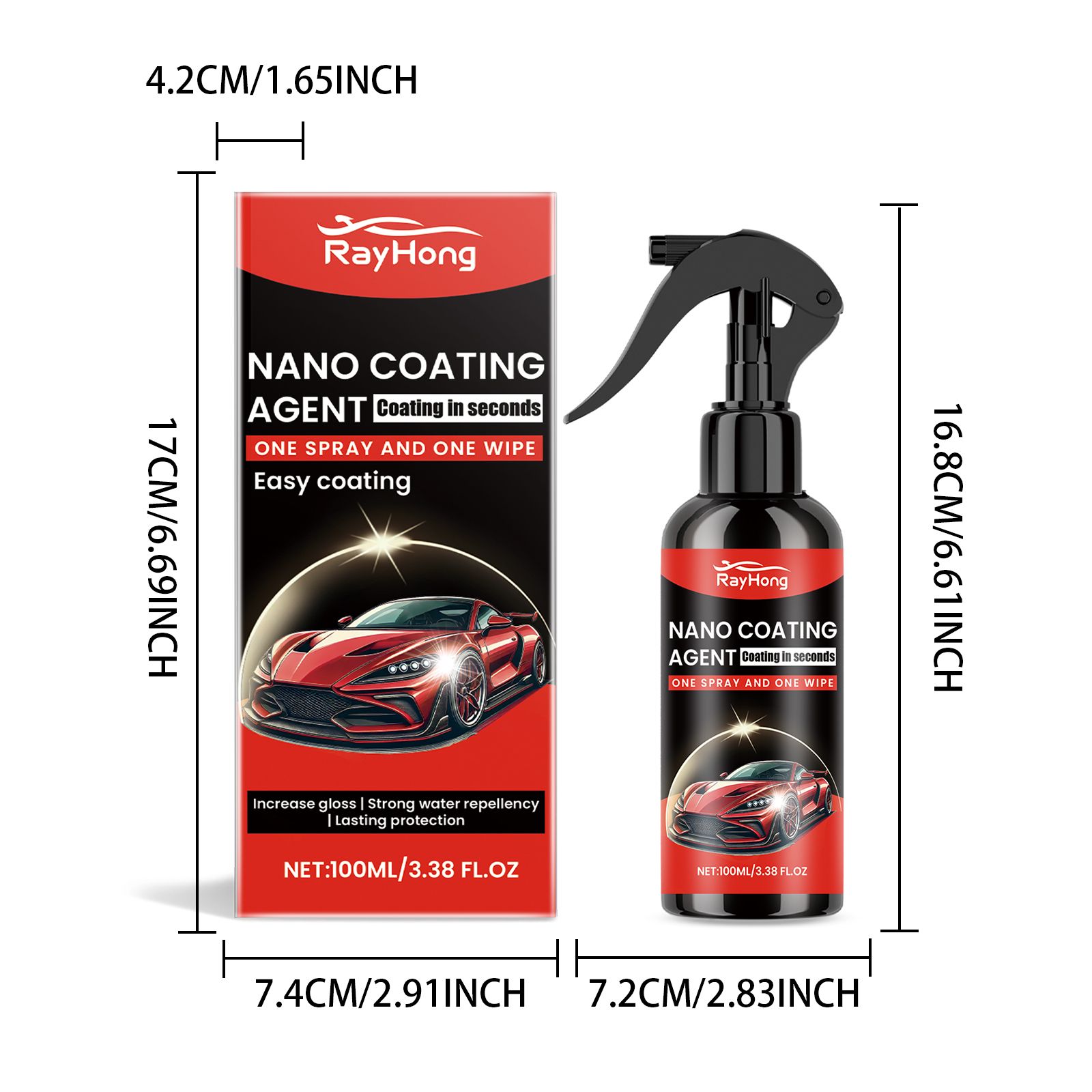 RAYHONG Automotive Ceramic Coating Liquid, 100 ml / 1 Bottle photo 2
