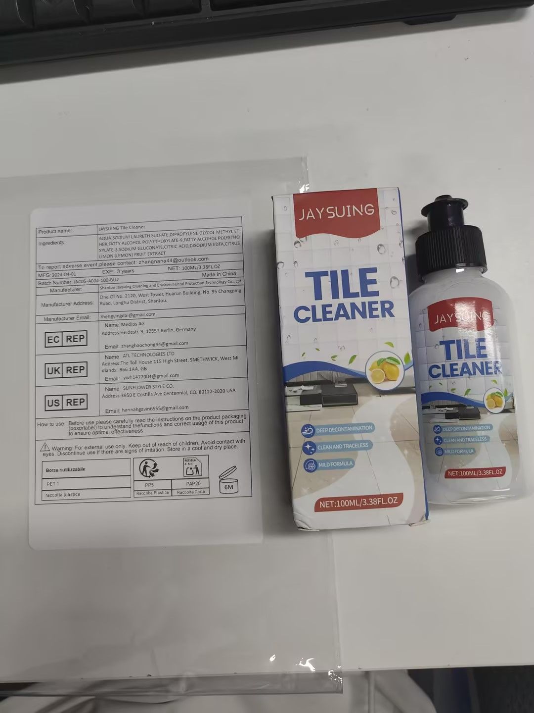 JAYSUING Tile Surface Cleaner Liquid, 100 ml / 1 Bottle photo 2