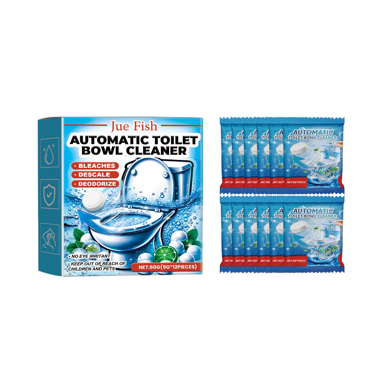 JUE FISH Automatic Toilet Bowl Cleaning Tablets, 60 g photo 1