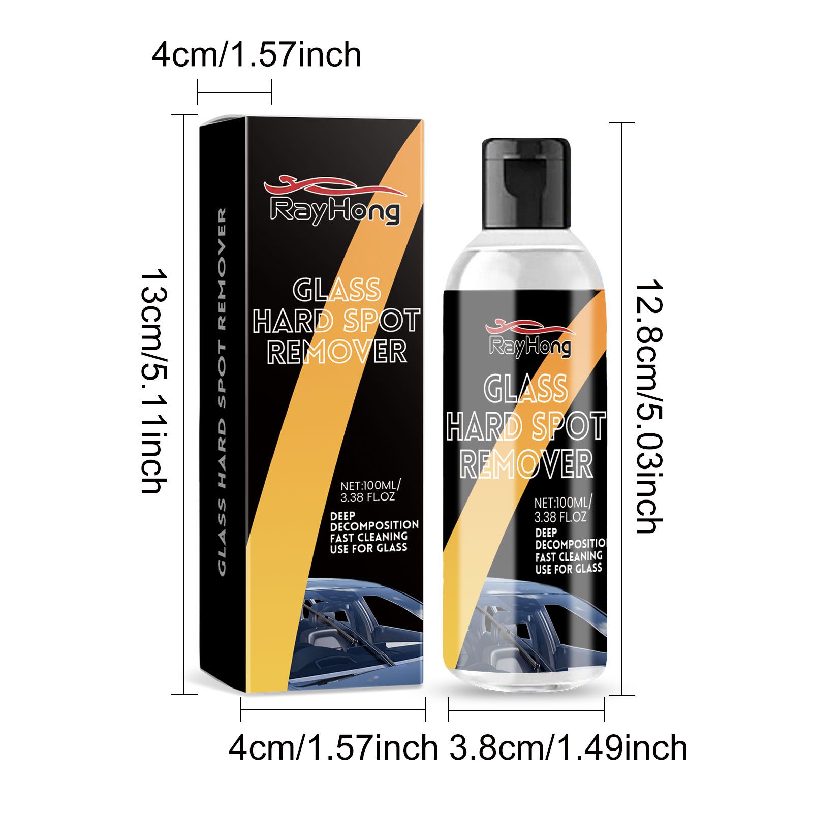 RAYHONG Automotive Windshield Glass Film Cleaner, 100 ml / 1 Bottle photo 2