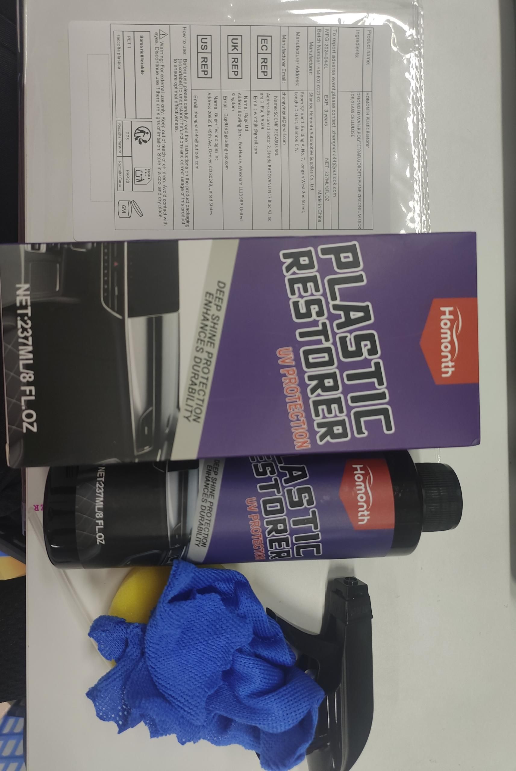 HOMONTH Automotive Plastic Care Spray, 1 Kit photo 2