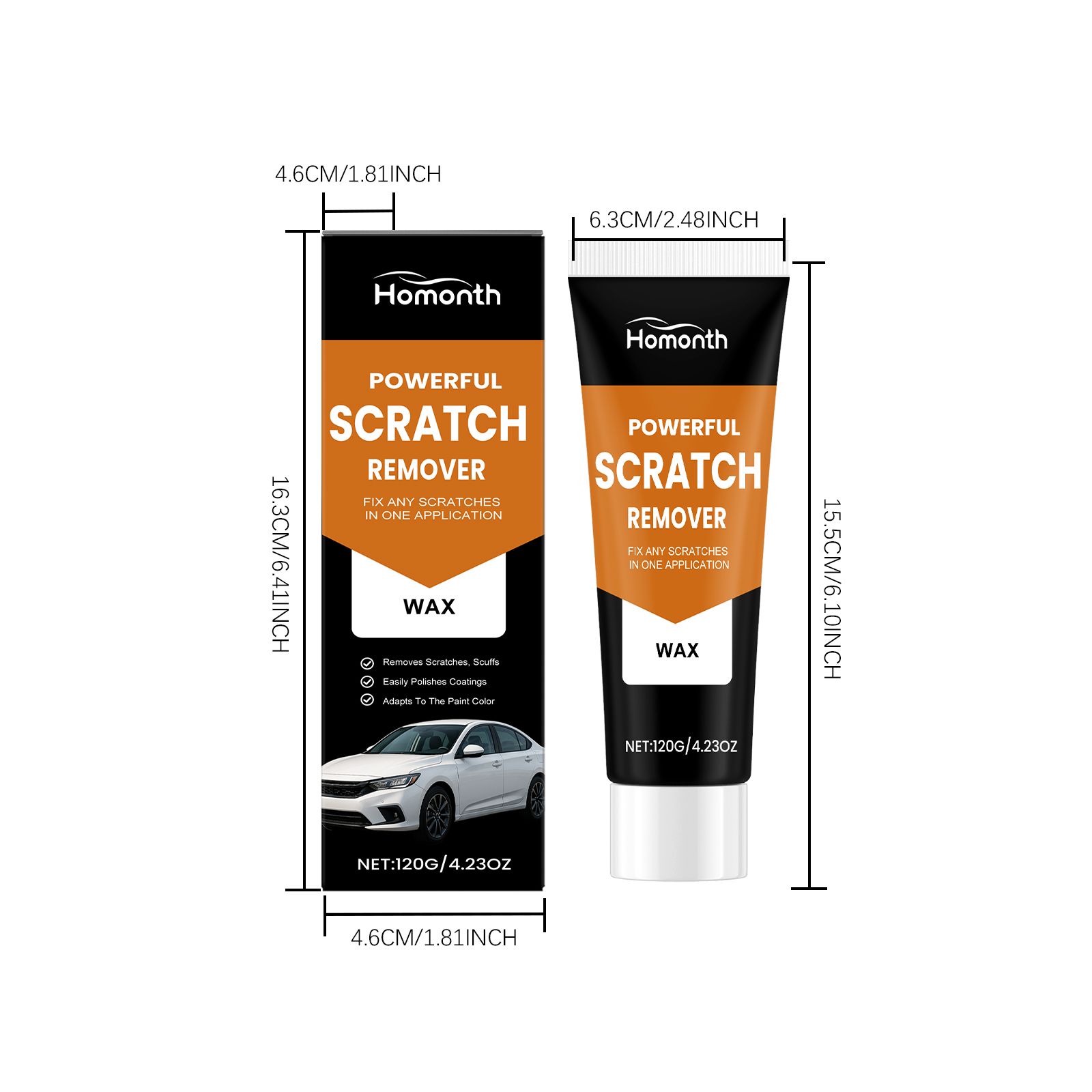 HOMONTH Automotive Paint Scratch Care Paste, 120 g / 1 Pack photo 3