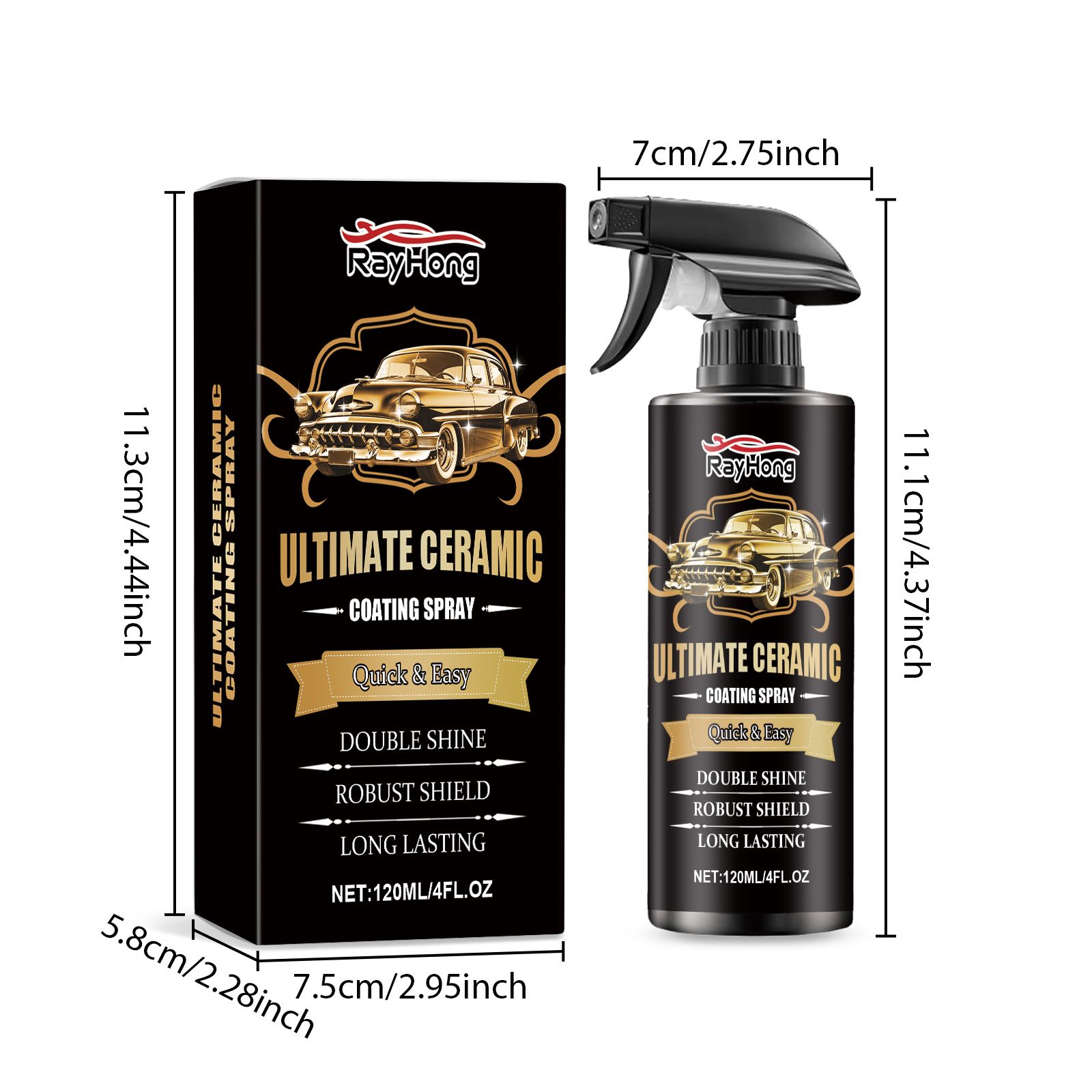 RAYHONG Automotive Coating Spray, 120 ml / 1 Bottle photo 2