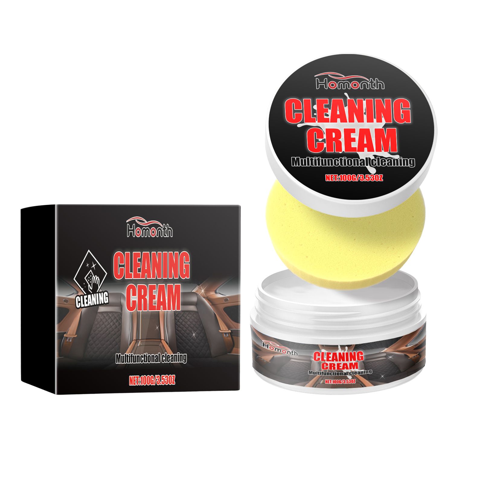 HOMONTH Automotive Interior Cleaning Cream, 1 Kit photo 1