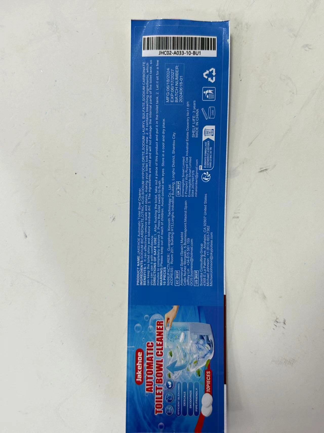 JAKEHOE Toilet Bowl Cleaning Tablets, 10 Pieces photo 2
