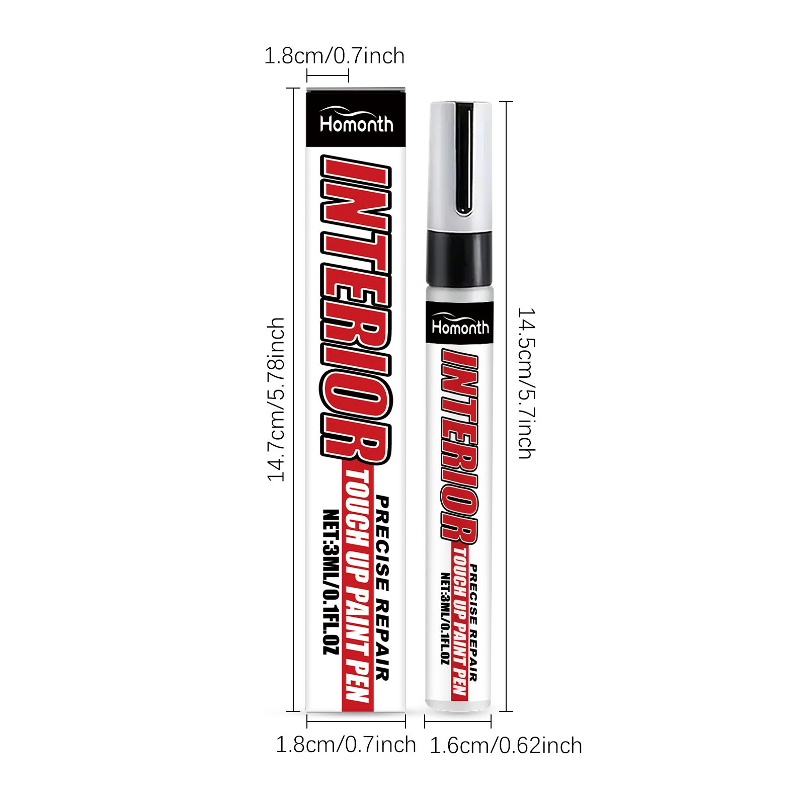 HOMONTH Automotive Interior Touch-Up Paint Pen, 3 ml / 1 Bottle photo 2