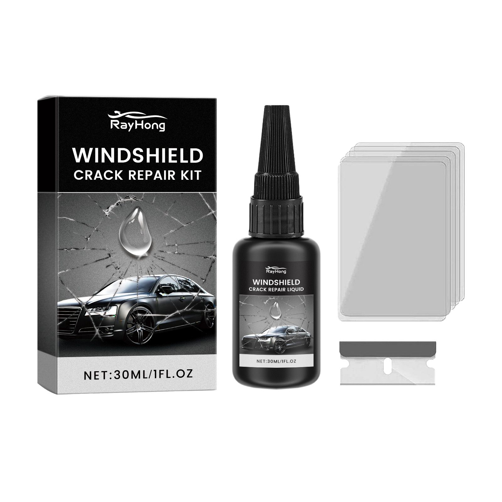 RAYHONG Windshield Repair Adhesive Kit, 1 Kit photo 1