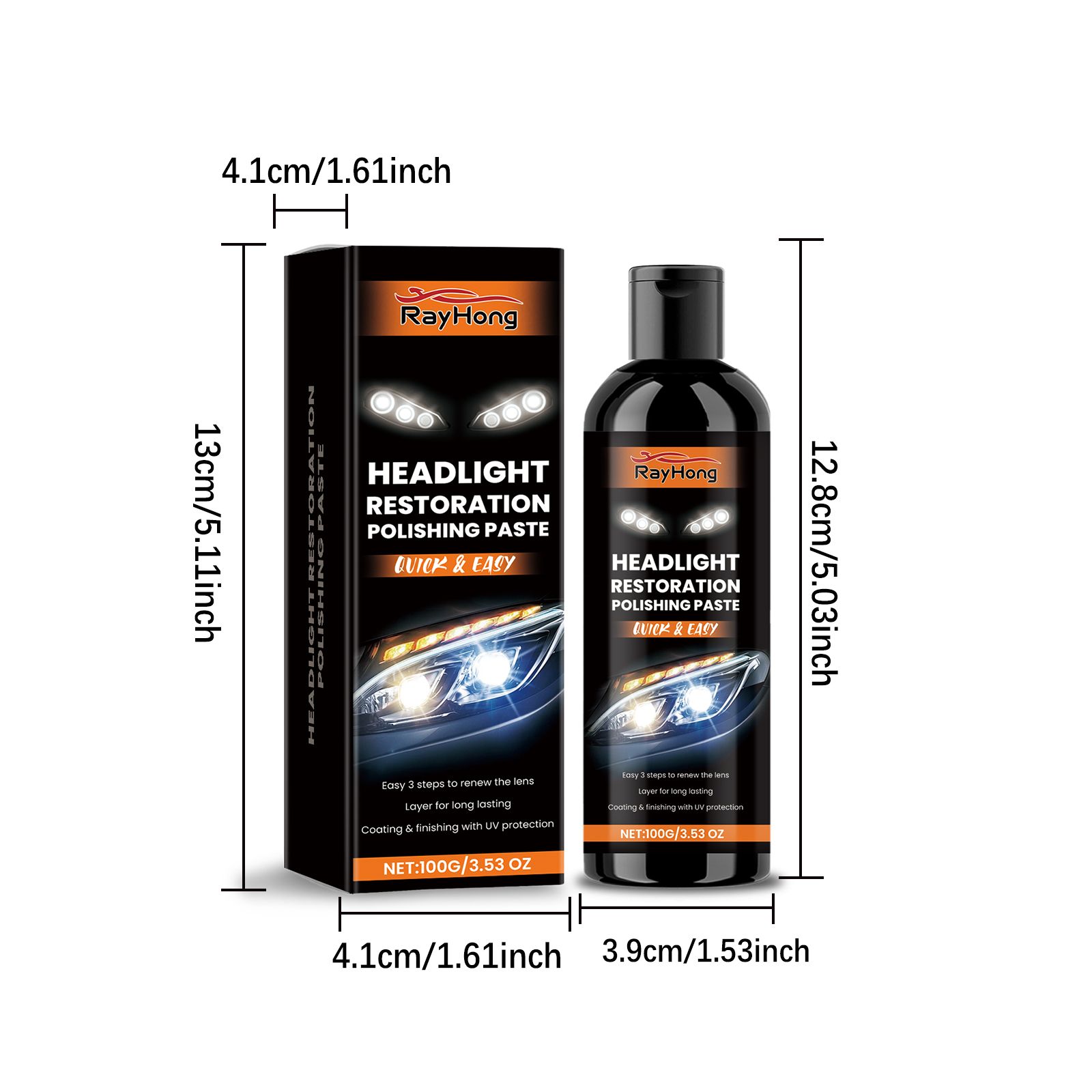 RAYHONG Automotive Headlight Lens Care Paste, 100 g / 1 Pack photo 2