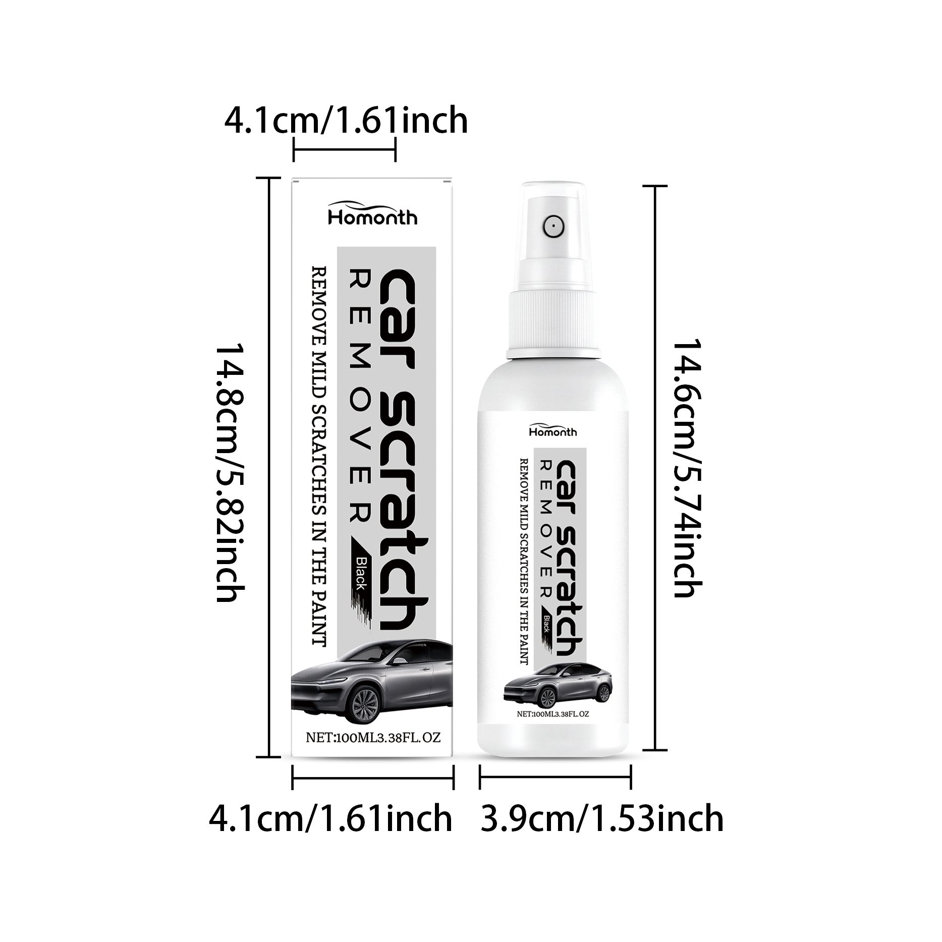 HOMONTH Black Automotive Paint Scratch Care Spray, 100 ml / 1 Bottle photo 2