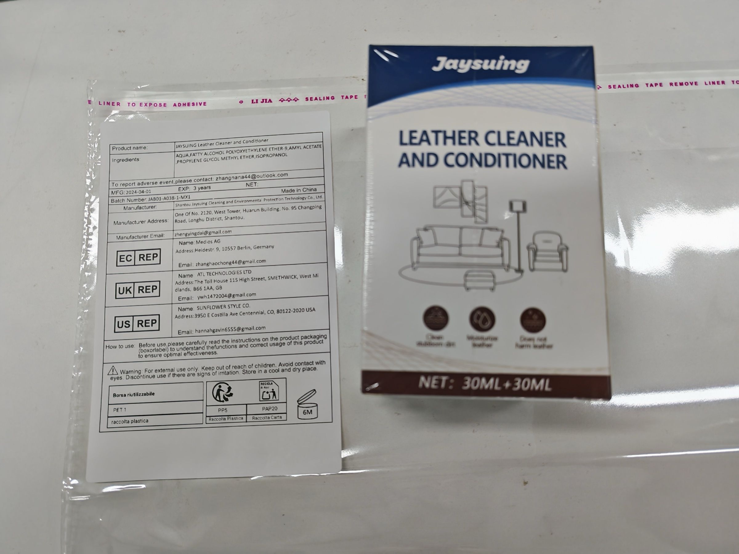 JAYSUING Leather Cleaning and Care Kit, 2 x 30 ml Kit photo 3
