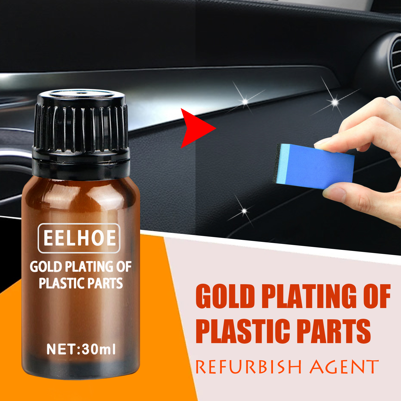 Plastic Crystal Coating Fluid 30ml Kit, Dashboard Interior Restorer photo 4
