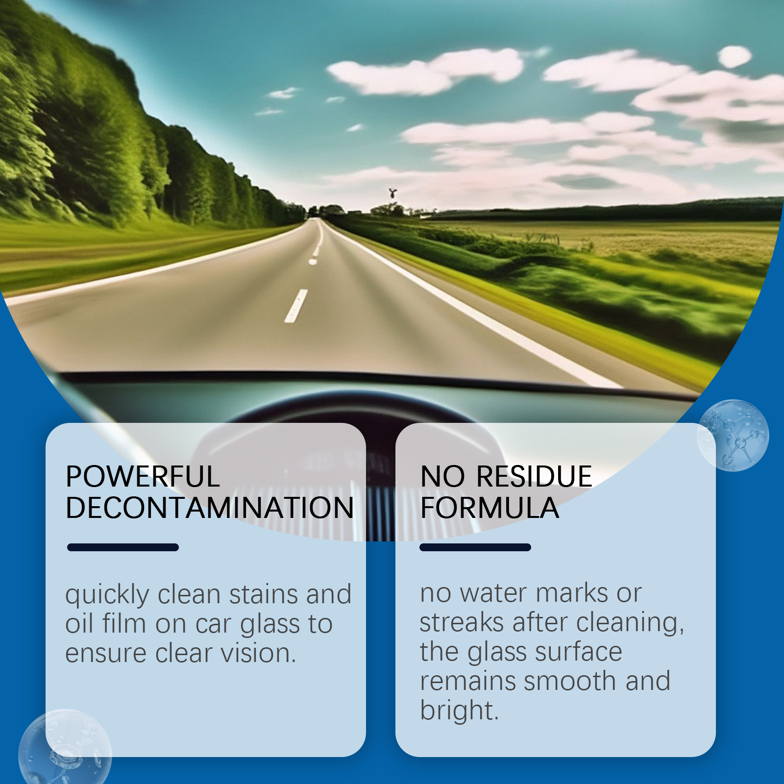 Glass Cleaner, Decontamination Rainproof Anti-Fog Clear View Wash photo 5