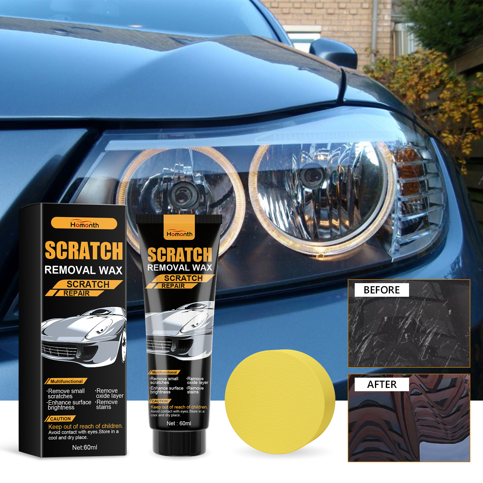 Scratch Repair Cream, Paint Swirl Polish Restoration Care Balm photo 4