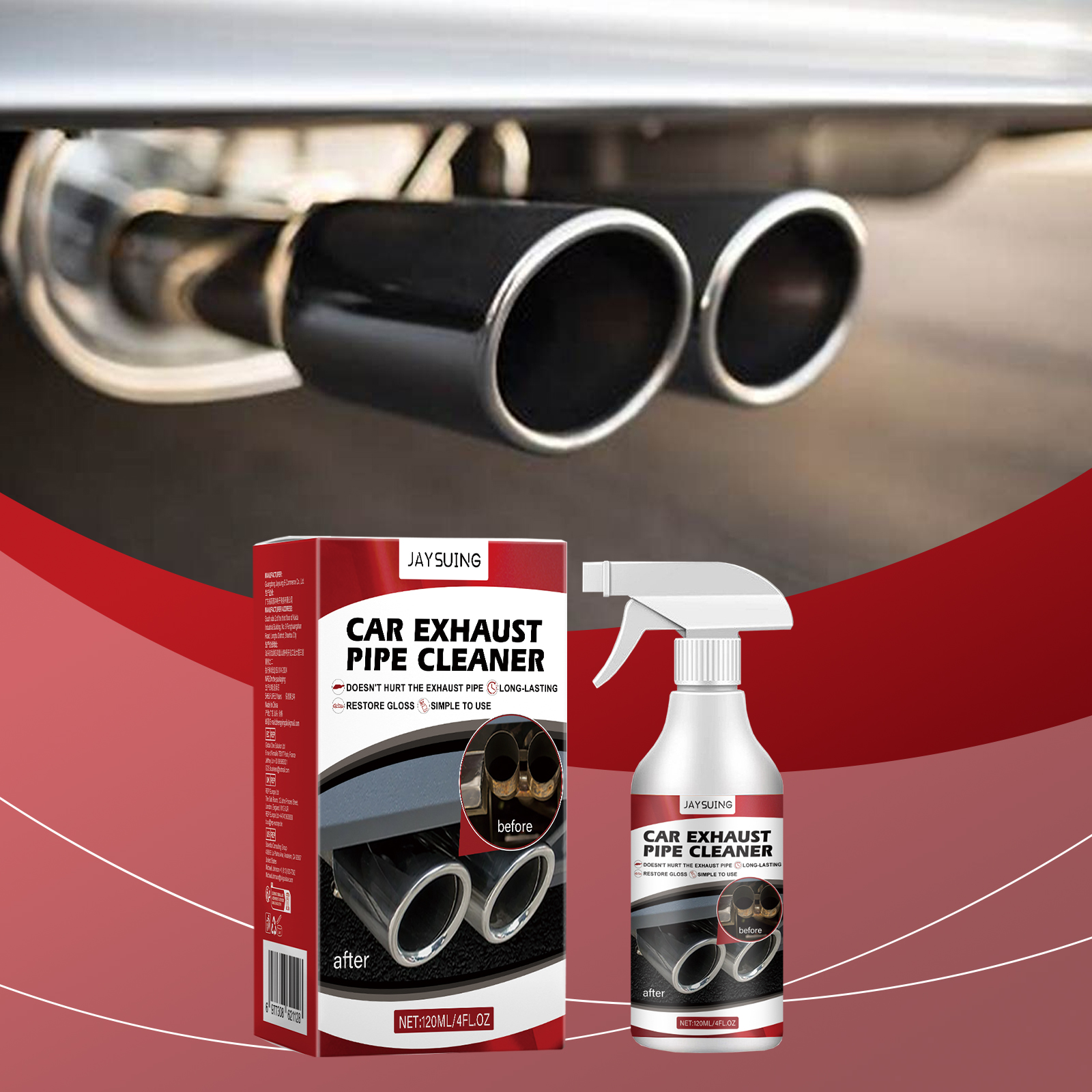 Exhaust Pipe Cleaner, Multi-Purpose De-Rust Repair For Car Motorcycle photo 4
