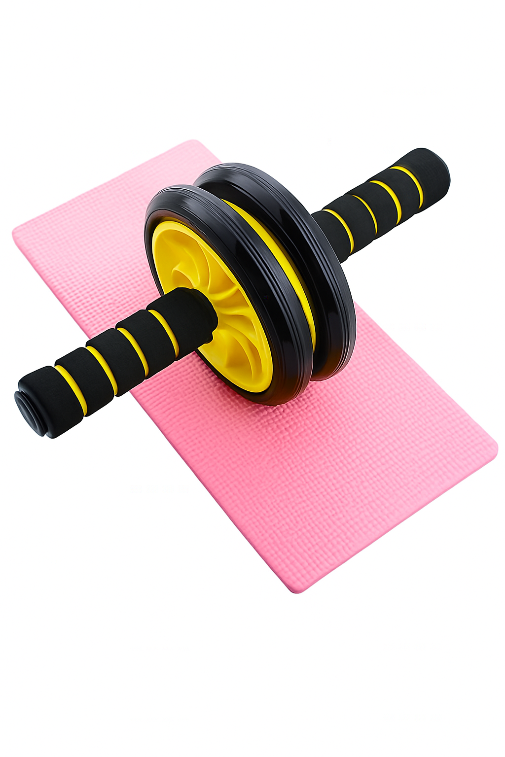 Double Wheel Ab Roller - Non -Slip Handles And Knee Support Pad Random Color photo 1
