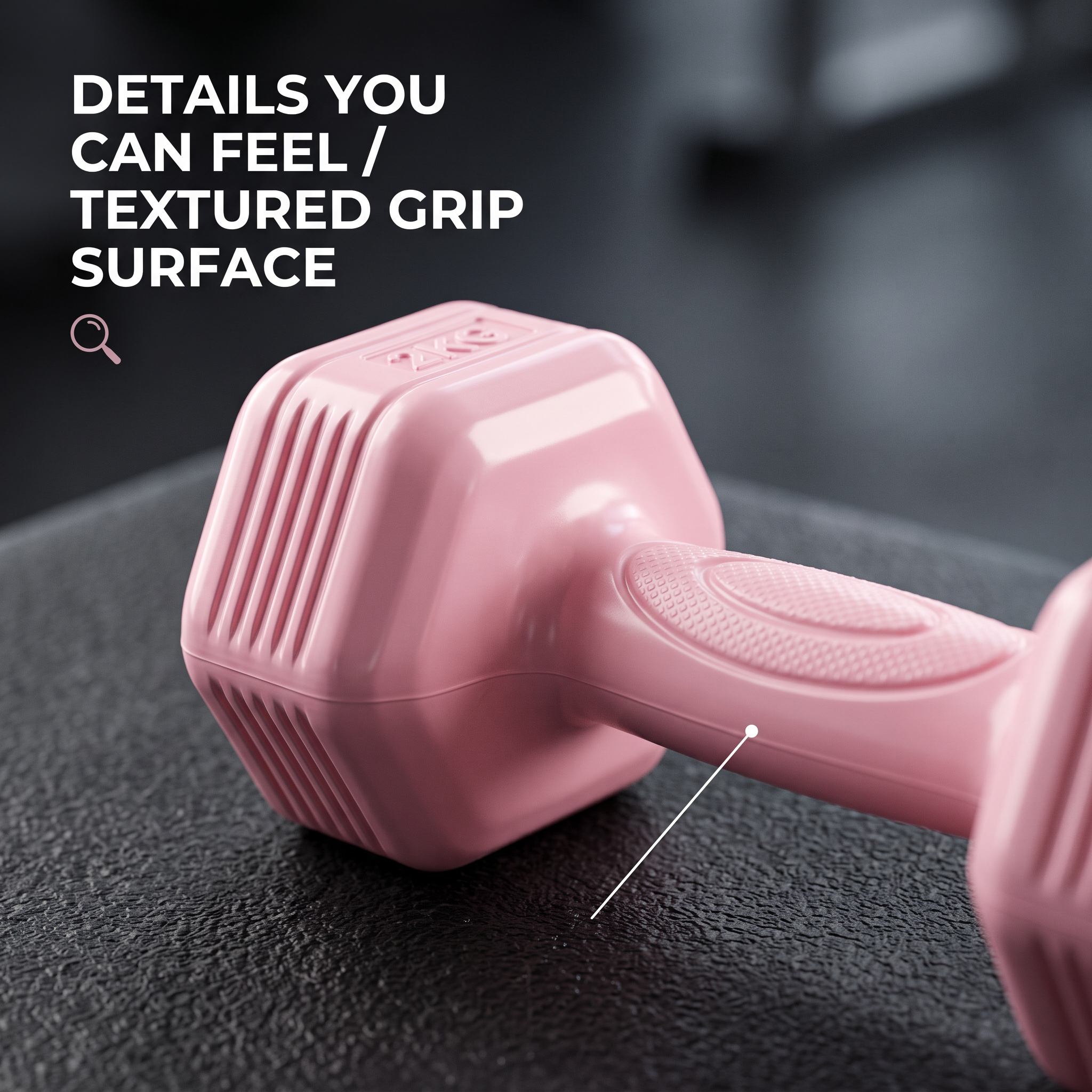 2x2kg Pink Dumbbell Set - 4kg Total, Comfort Grip Hand Weights For Home Workout, Fitness & Light Training photo 2