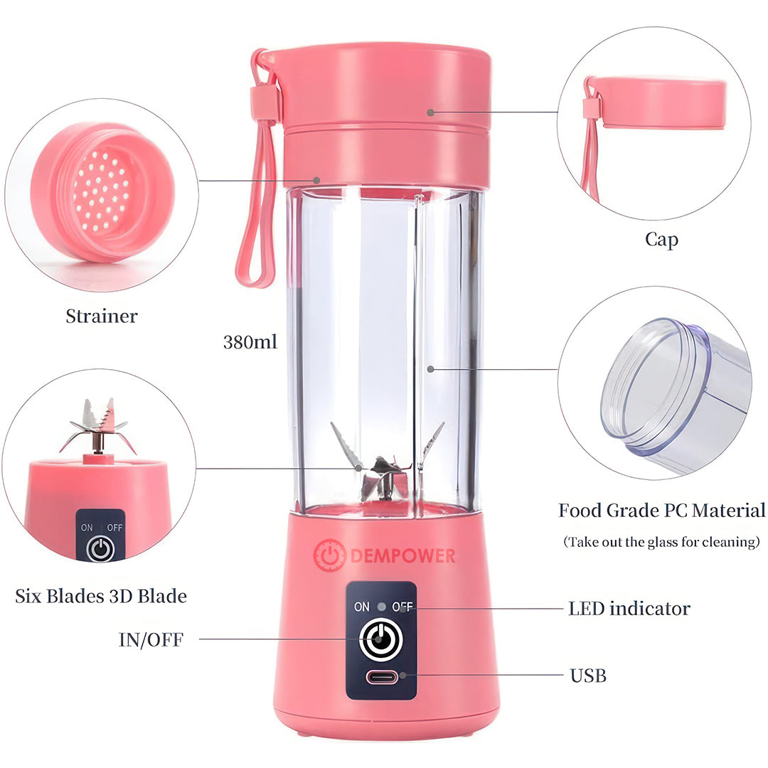 Portable Rechargeable Smoothie Blender 380ml photo 4
