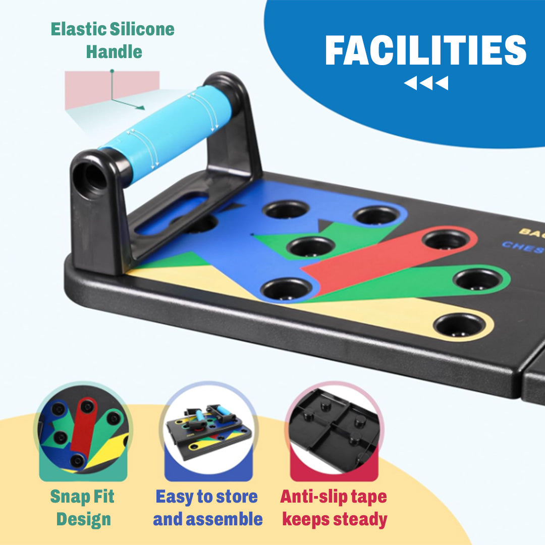 Color-Coded Foldable Push-Up Board For 4 Muscle Groups photo 4