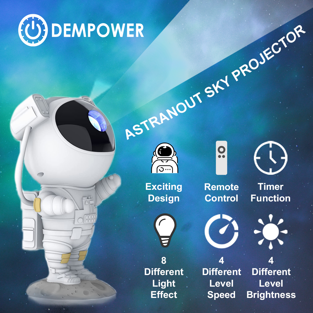 Astronaut Themed Starry Sky Projector Night Light With LED Optical Projection photo 4
