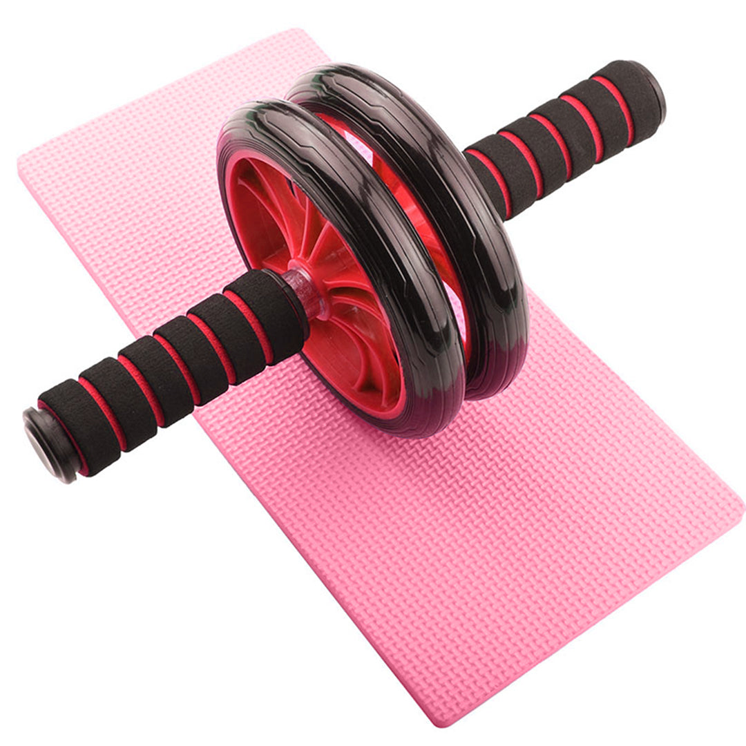 Double Wheel Ab Roller - Non -Slip Handles And Knee Support Pad Random Color photo 2
