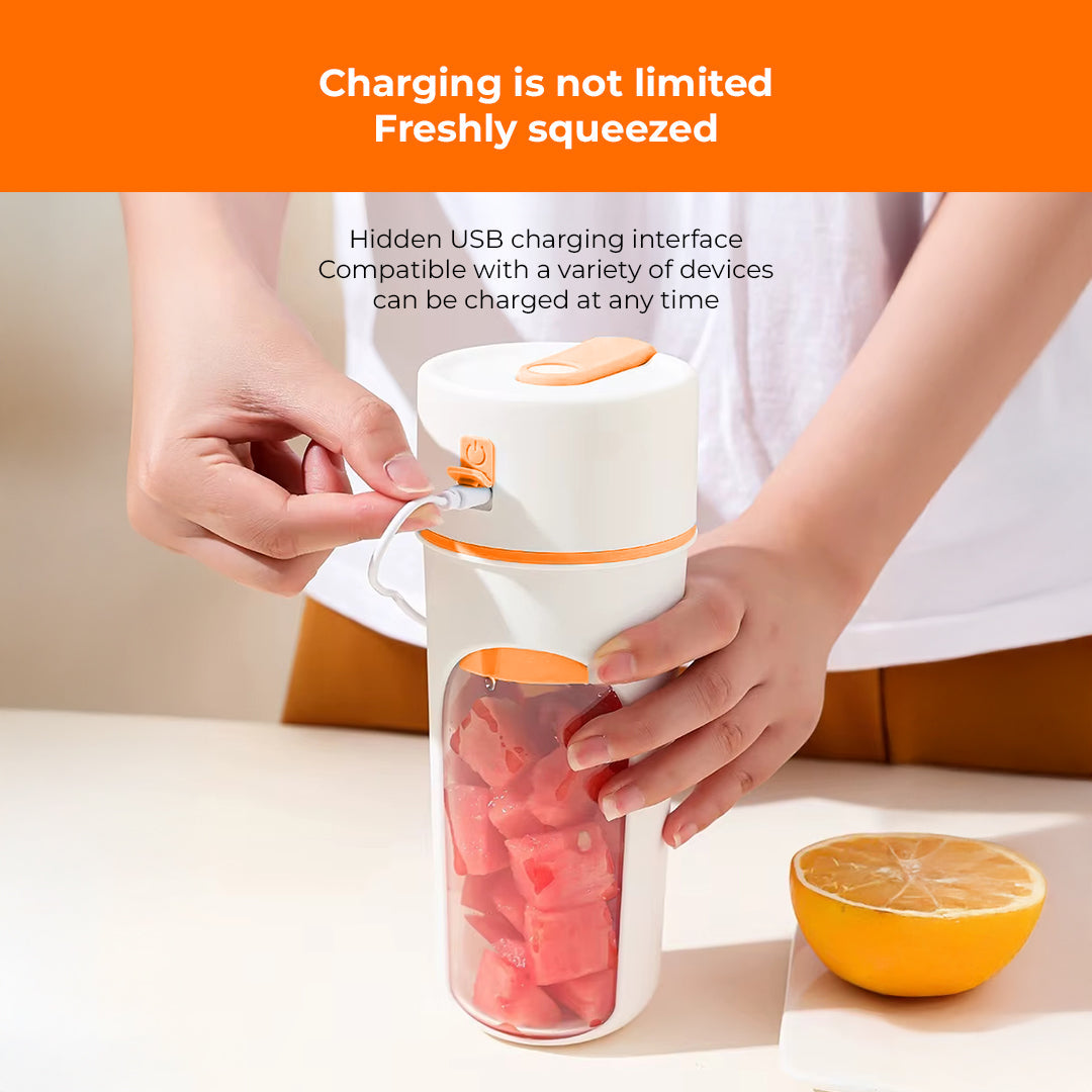 Portable USB Rechargeable Blender Bottle - Food Grade Personal Juicer With Stainless Steel Blades, One-Click Operation photo 4