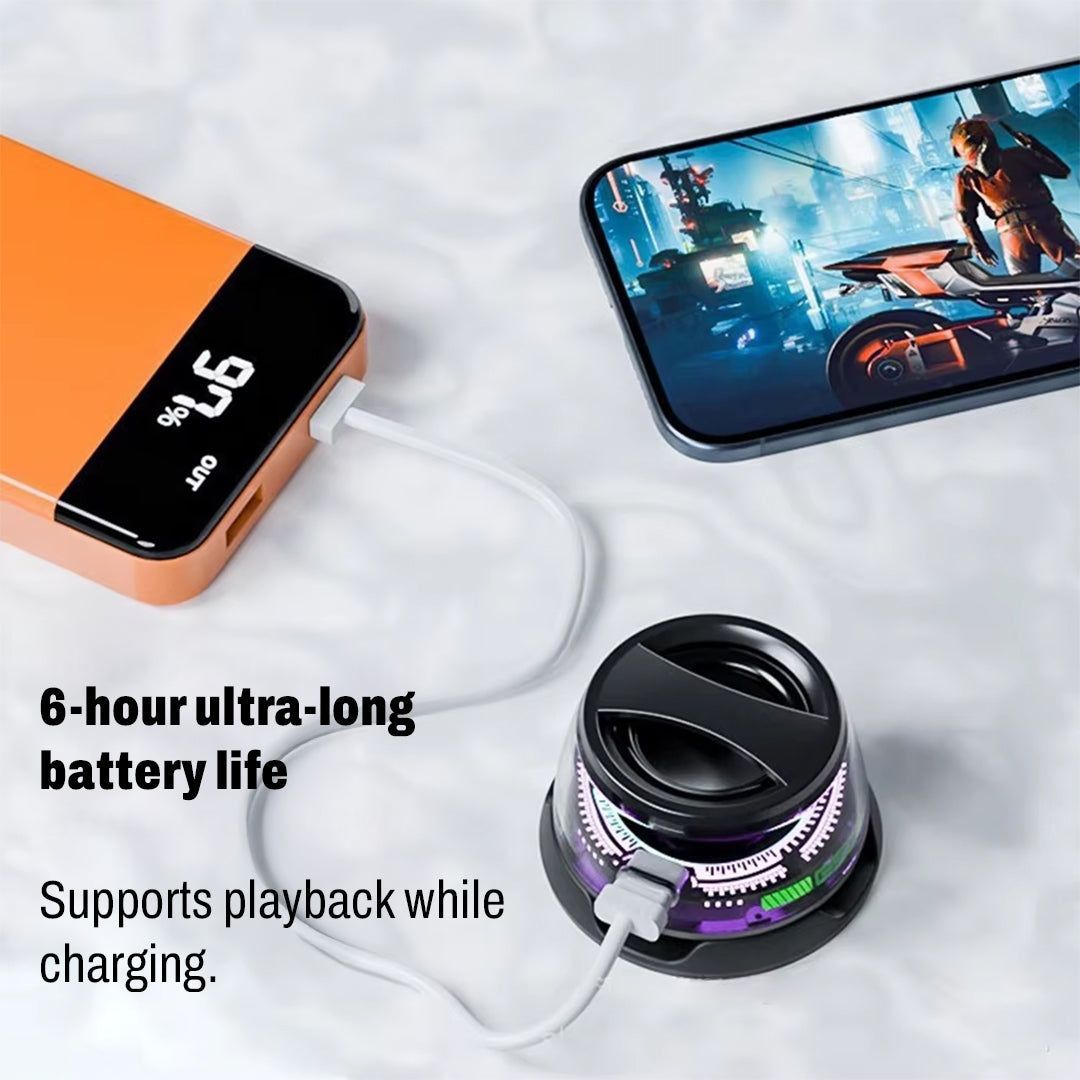 Magnetic Bluetooth Speaker - 360 Degree Stereo Sound, LED Light Design & Magnetic Mount For Smart Devices photo 2