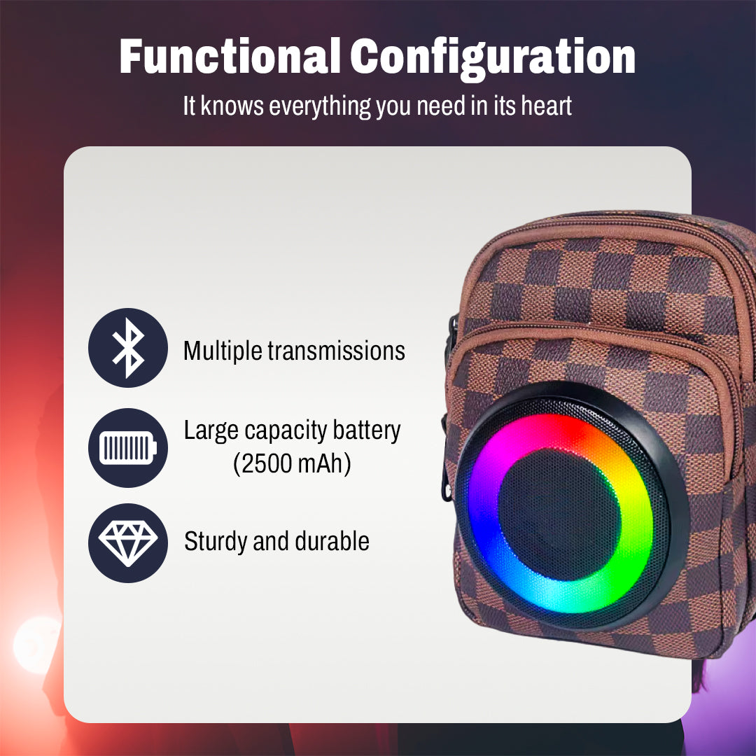 Bluetooth Speaker Bag - LED Lights, USB Power & 2500mAh Battery photo 3