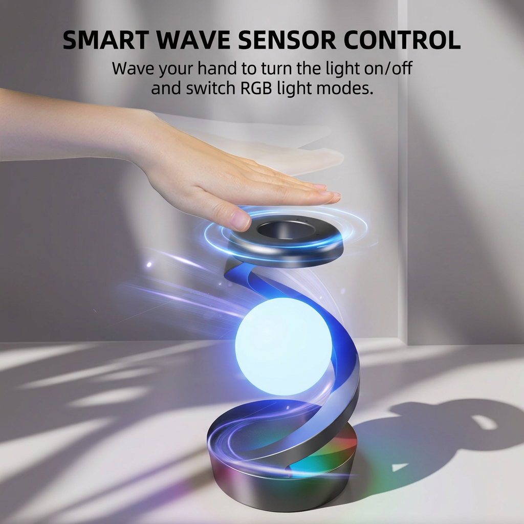 Rechargeable Spiral LED Table Lamp With 15W Wireless Charging, Touch Control & RGB Light photo 4