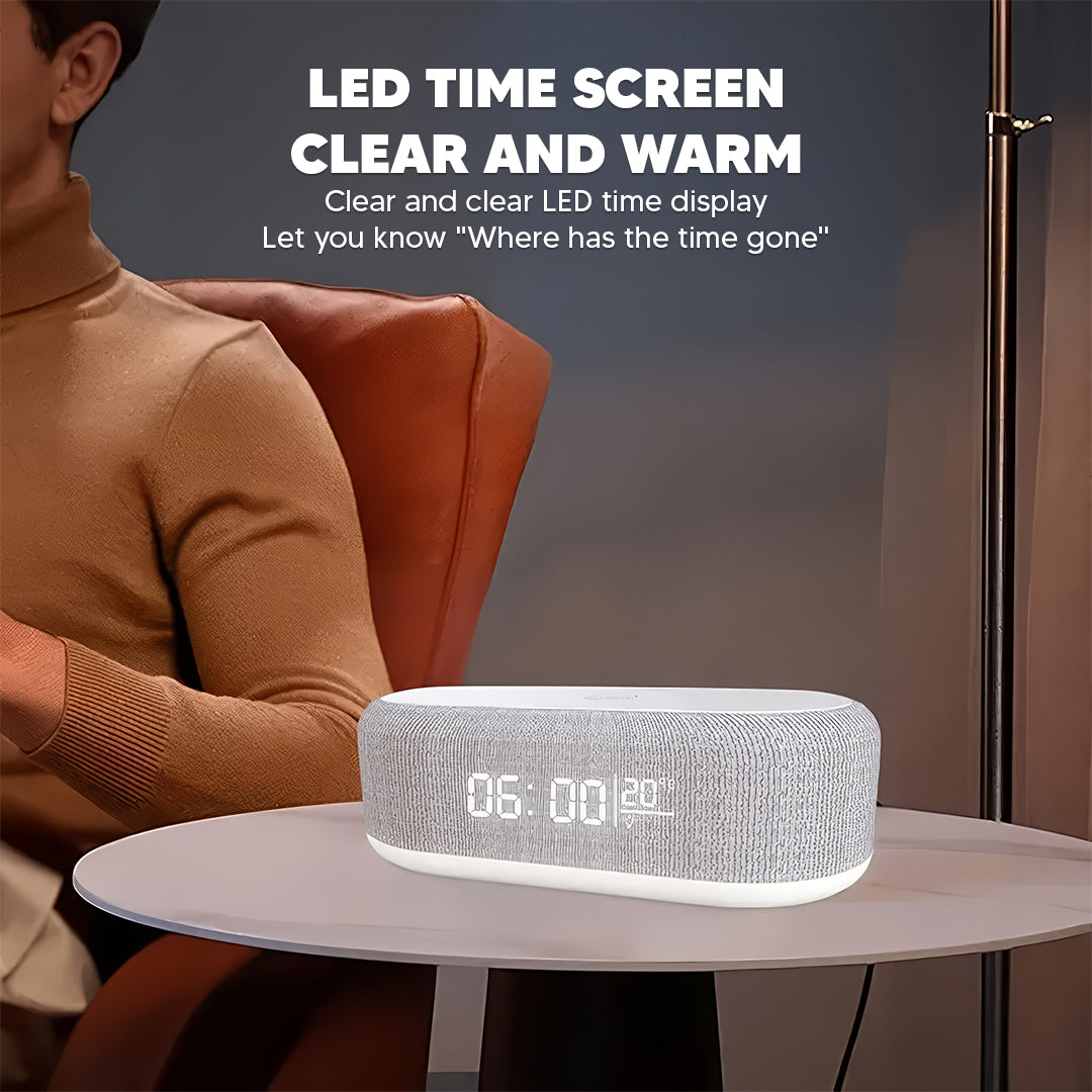 Bluetooth Speaker With 15W Wireless Charging - LED Clock, Alarm, RGB Night Light photo 4