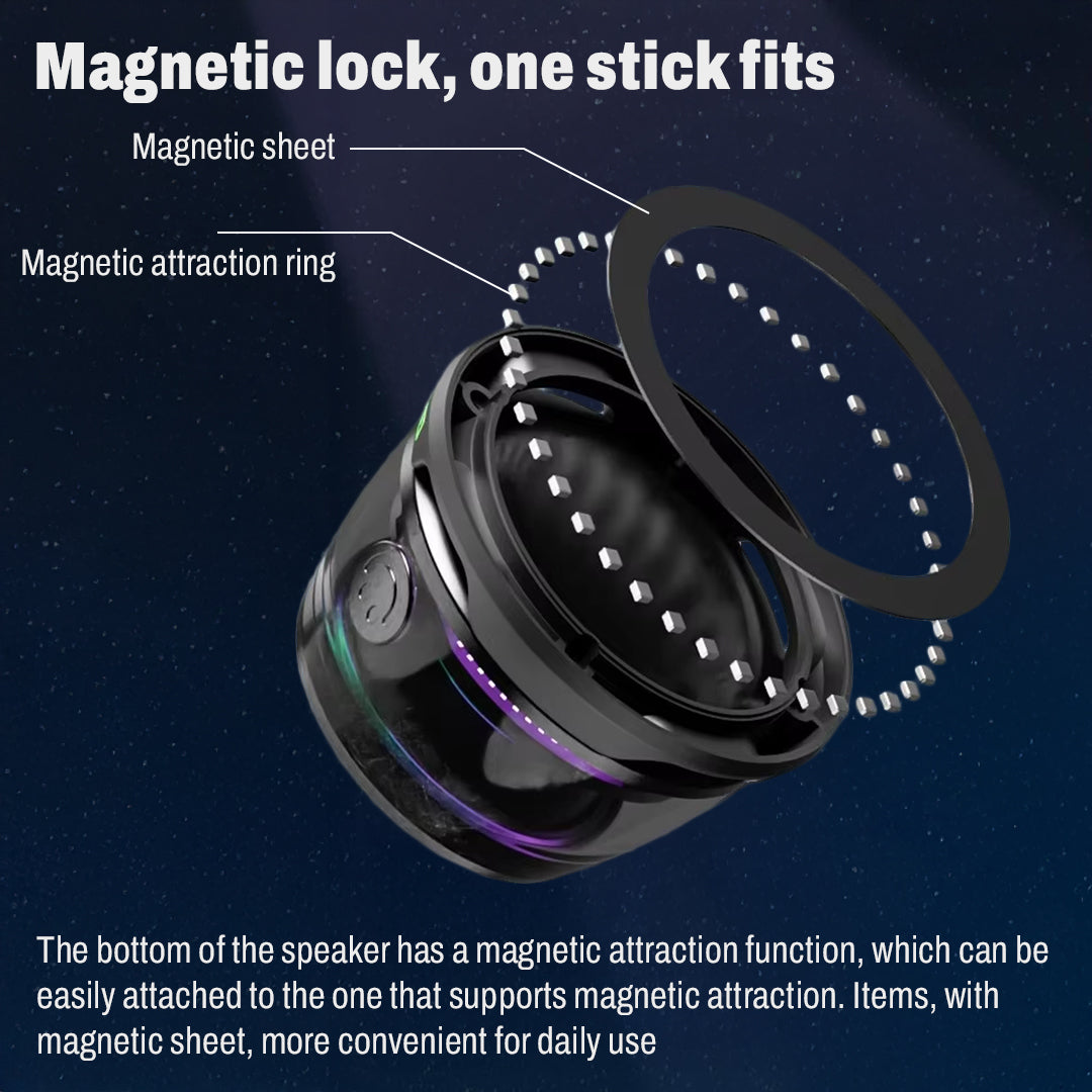 Magnetic Bluetooth Speaker - 360 Degree Stereo Sound, LED Light Design & Magnetic Mount For Smart Devices photo 3